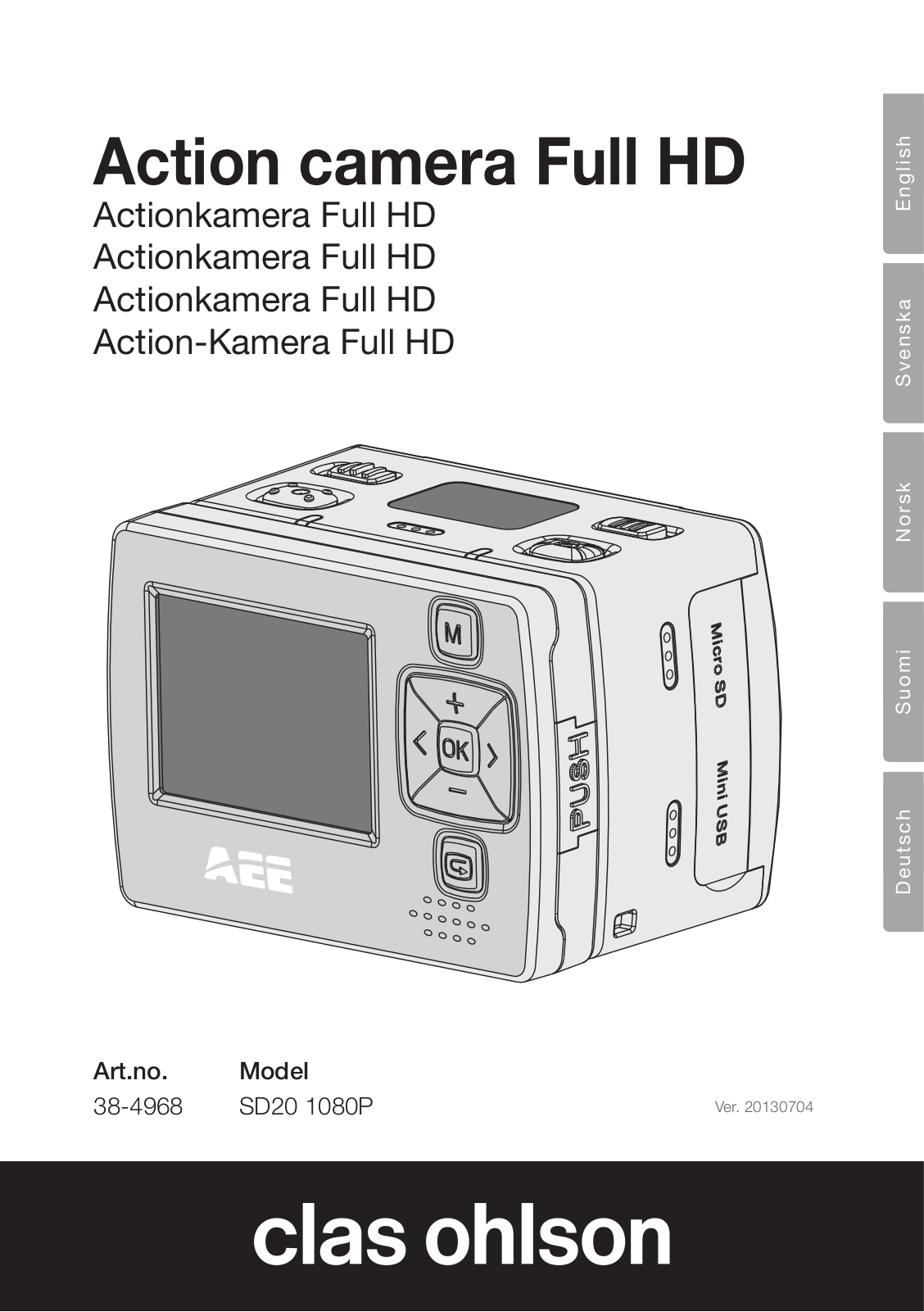 Clas Ohlson SD20 1080P Instruction Manual