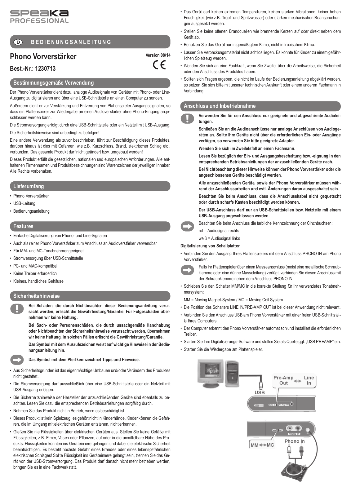 SpeaKa Professional 1230713 User guide