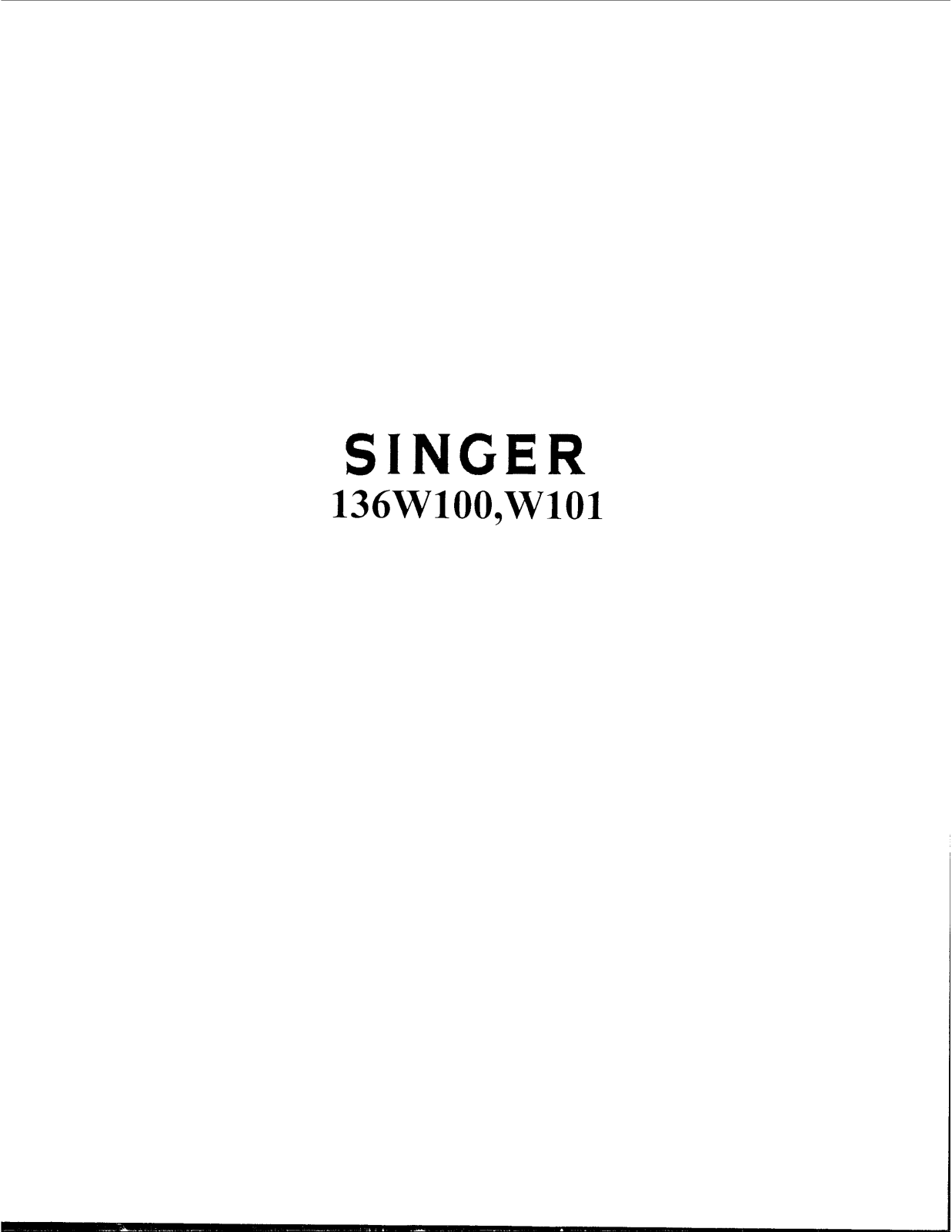 SINGER 136W100, 136W101 Parts List