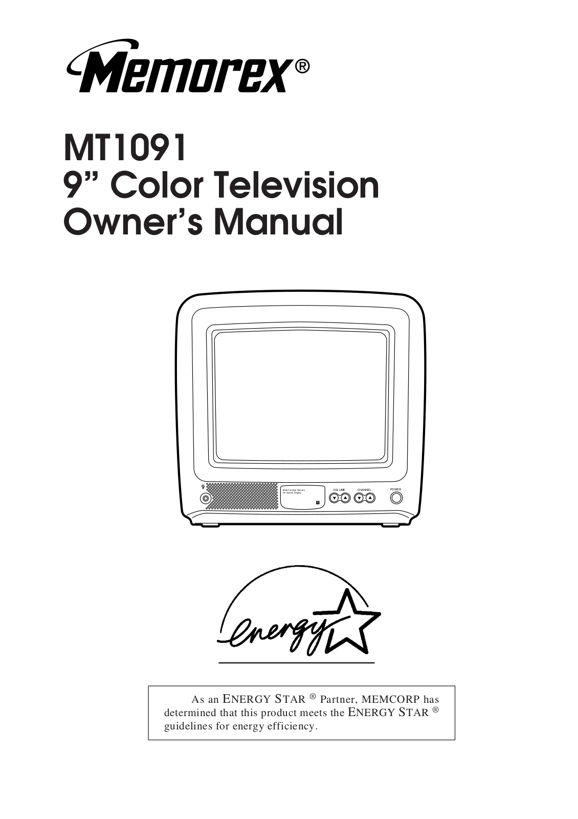 Memorex MT1091 User Manual