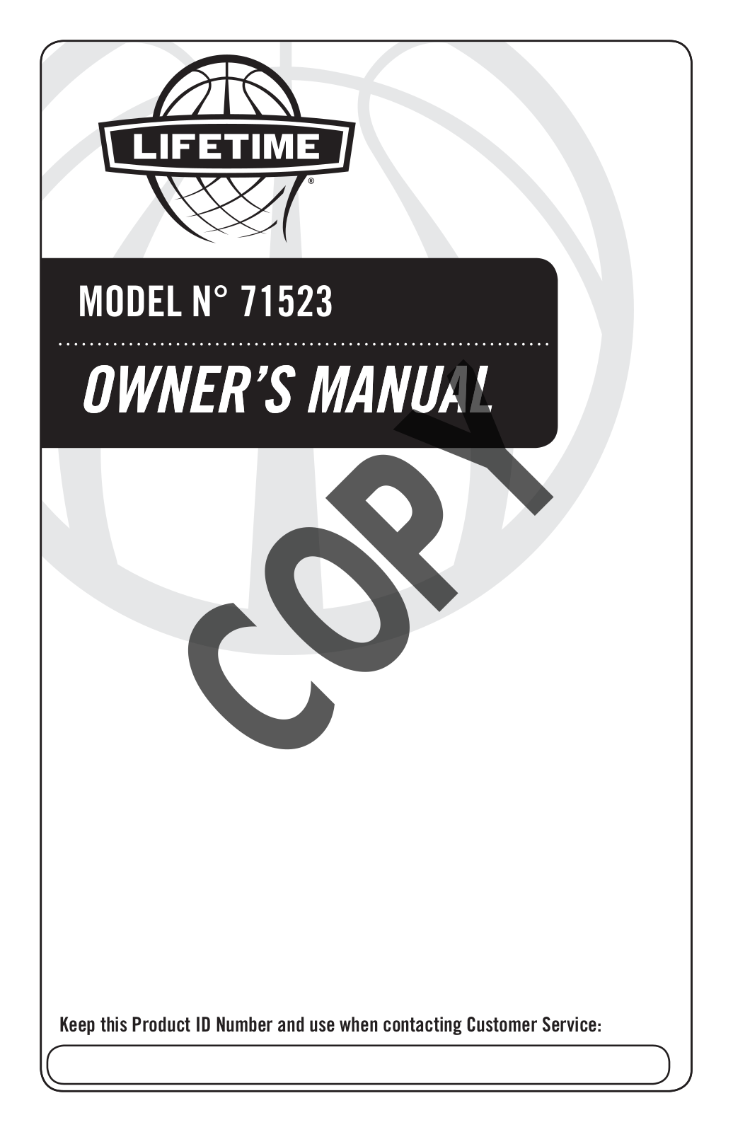 Lifetime 71523 Owner's Manual