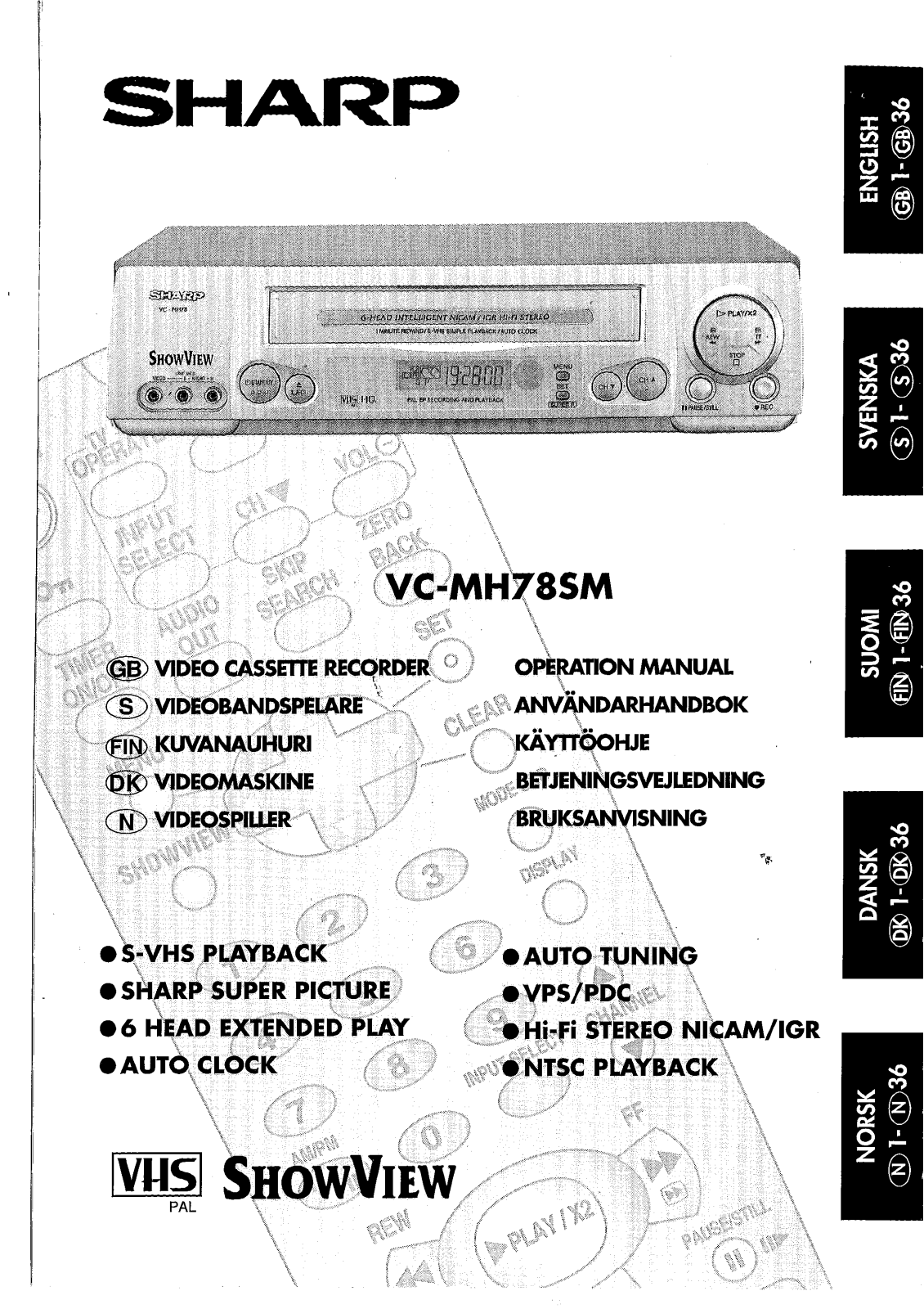 Sharp VC-MH78SM User Manual