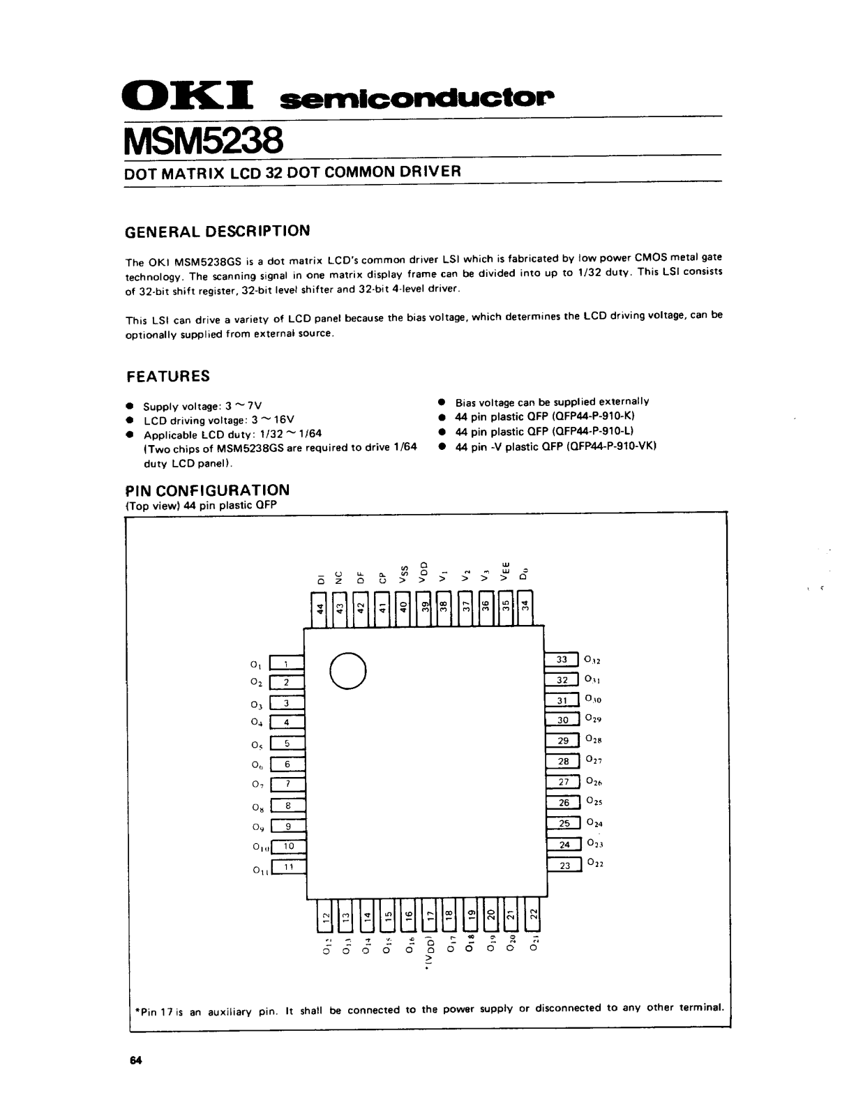 OKI MSM5238 Datasheet