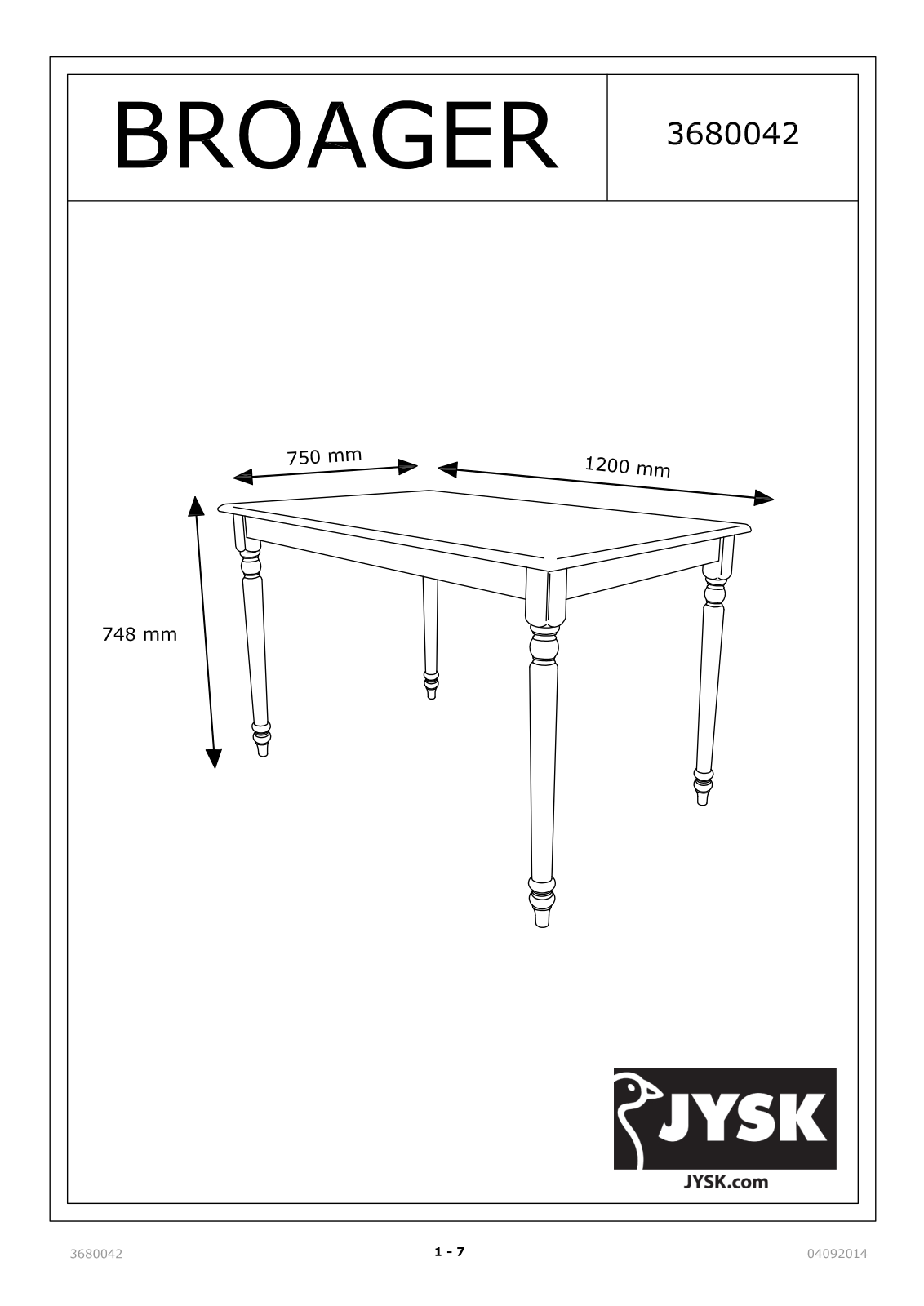 JYSK Broager User Manual