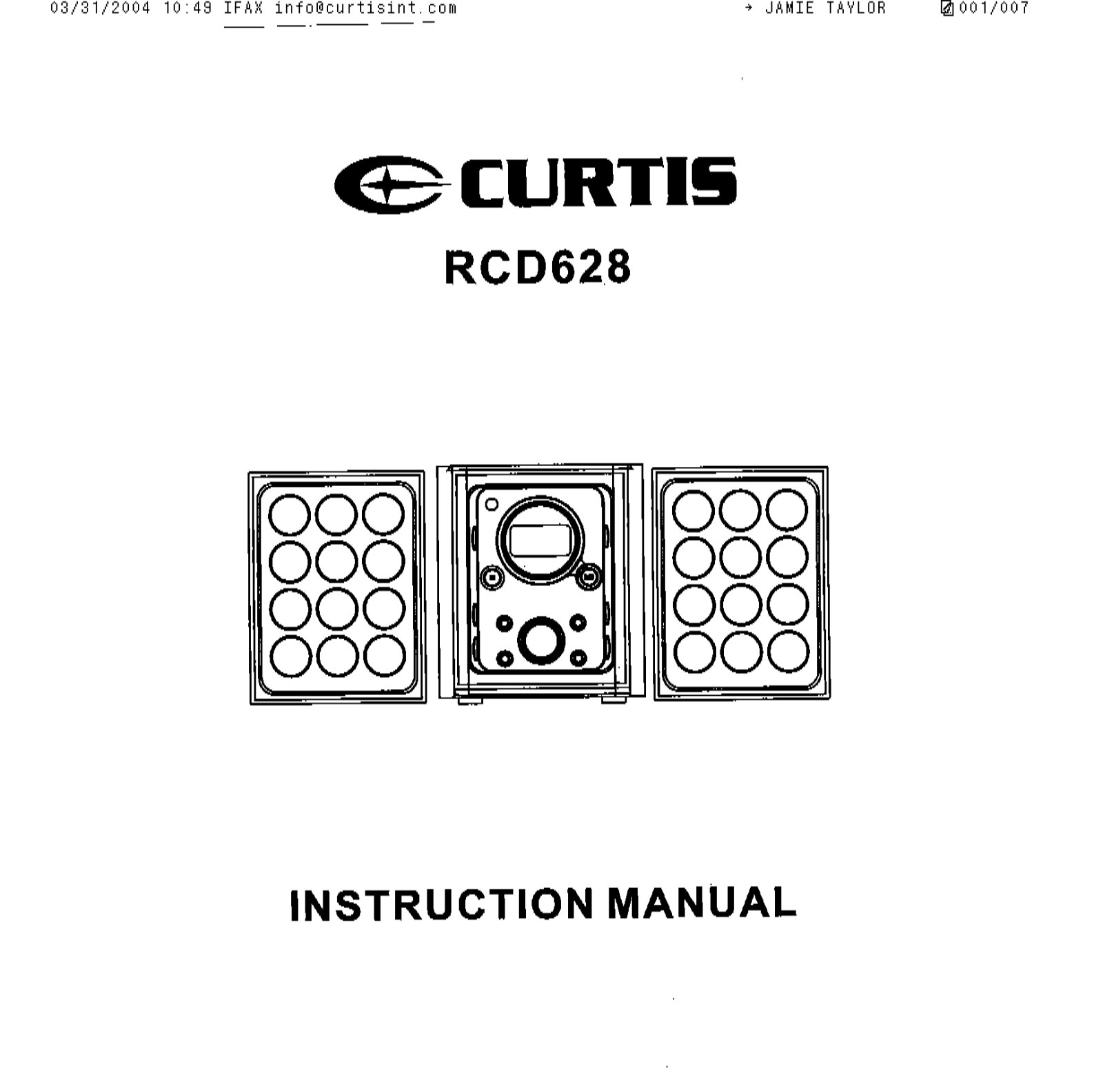 CURTIS RCD628 User Manual