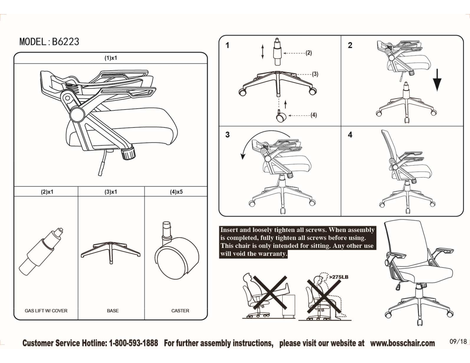 Boss B6223BK Assembly Guide