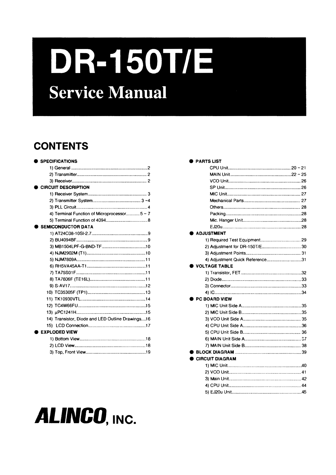 Alinco dr150 Service Manual