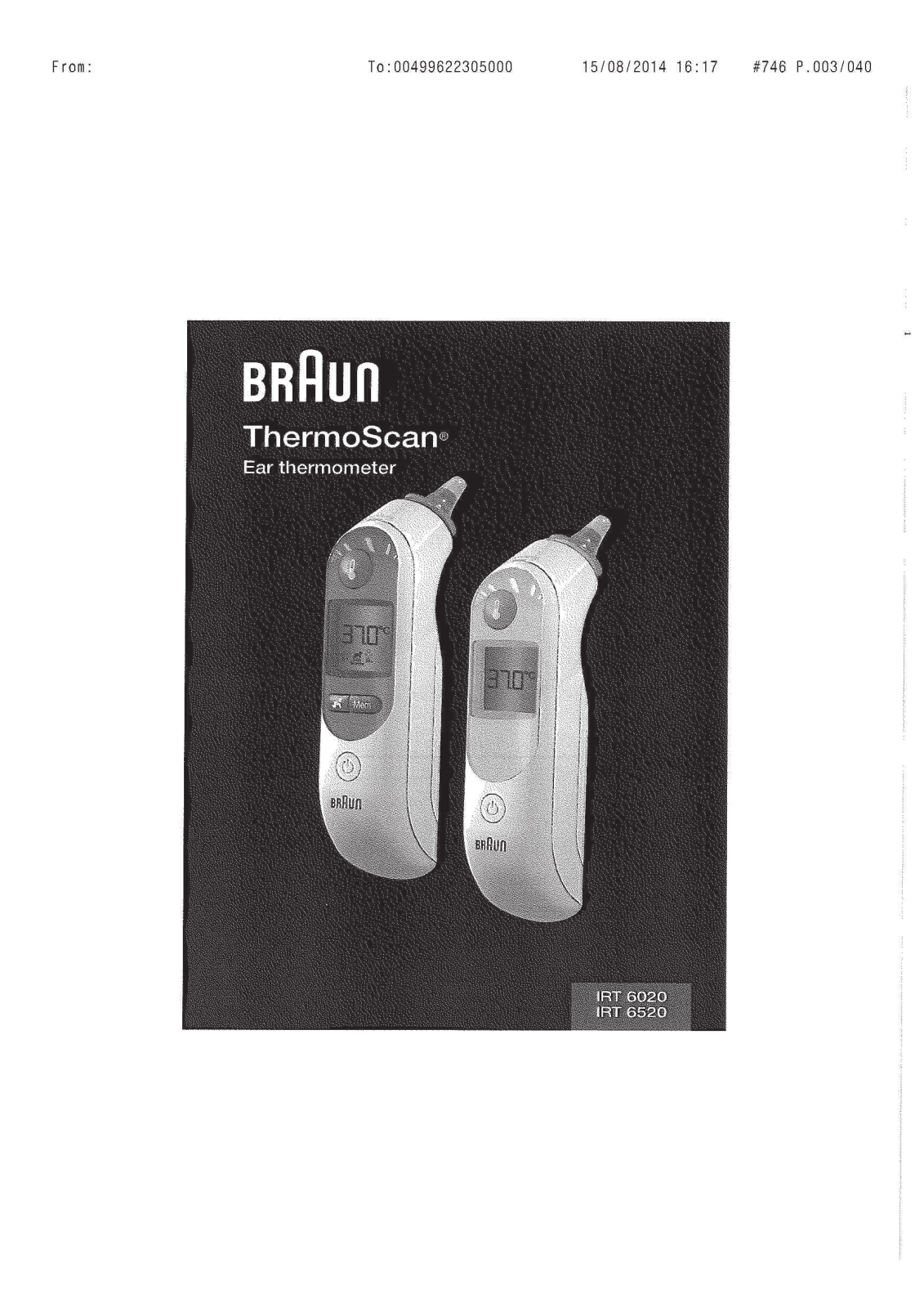 Braun IRT 6020, IRT 6520 User guide