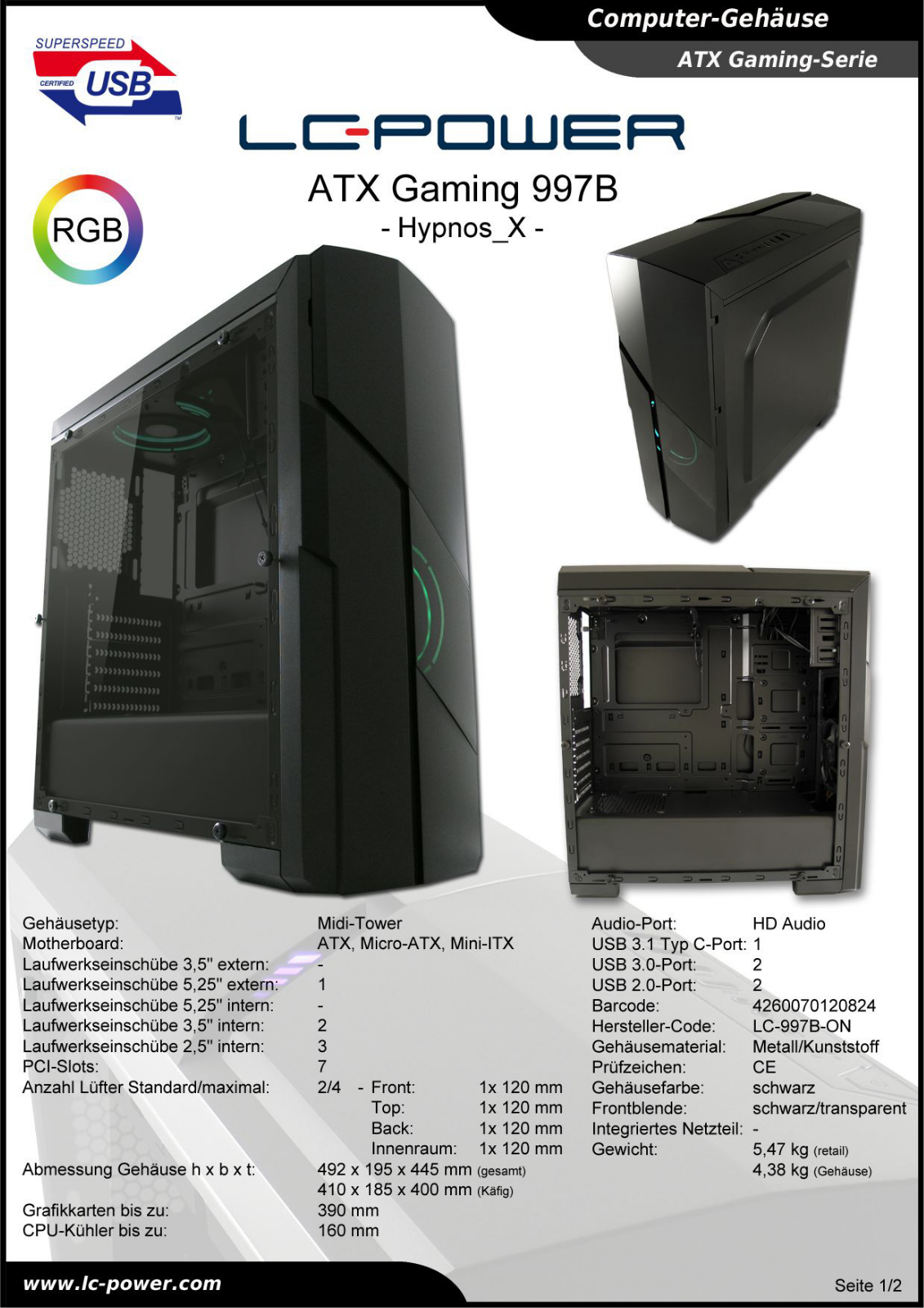 LC-Power LC-997B-ON User Manual