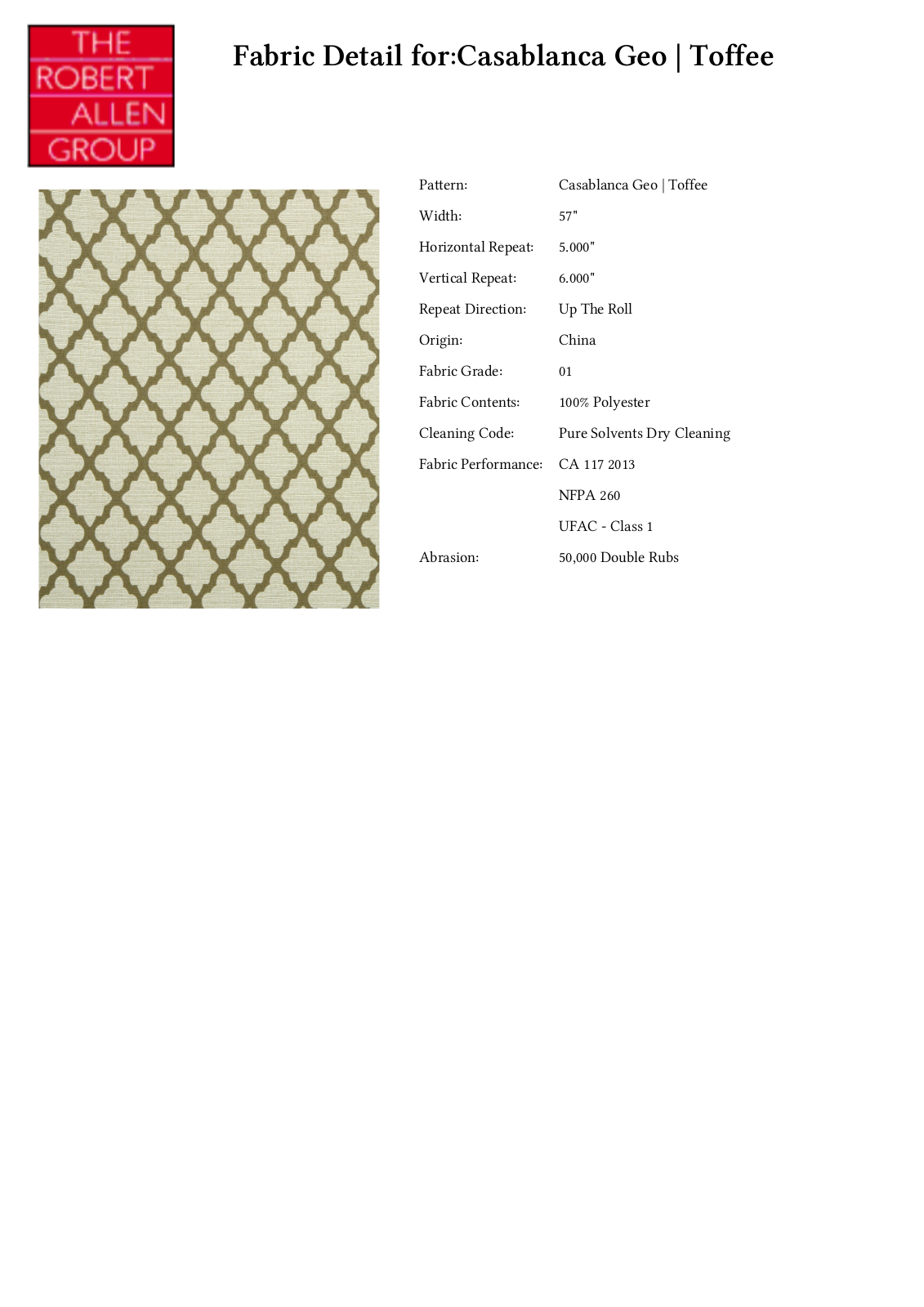 Robert Allen RALF1173 Specifications