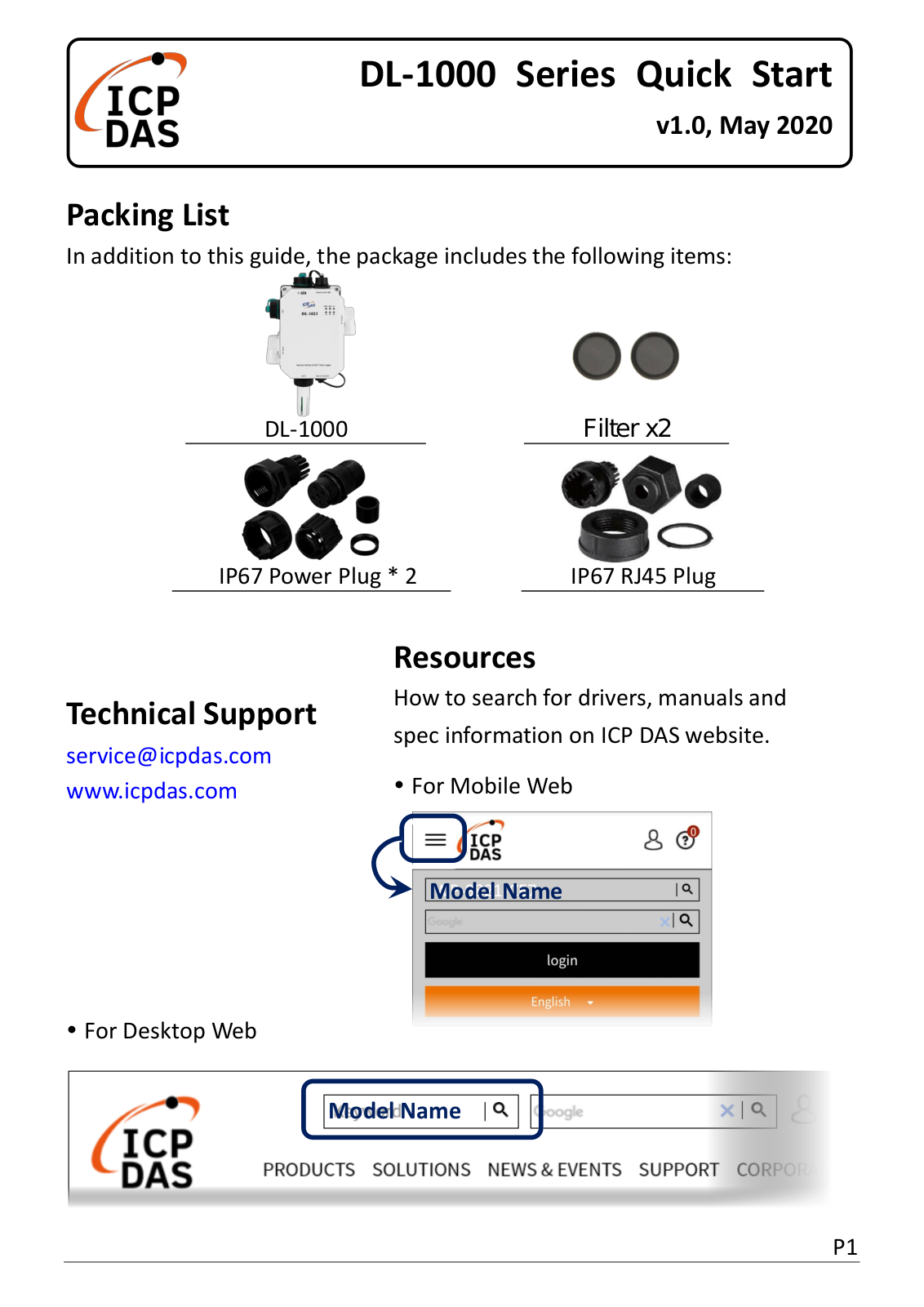 ICP DAS DL-1000 Quick Start Guide