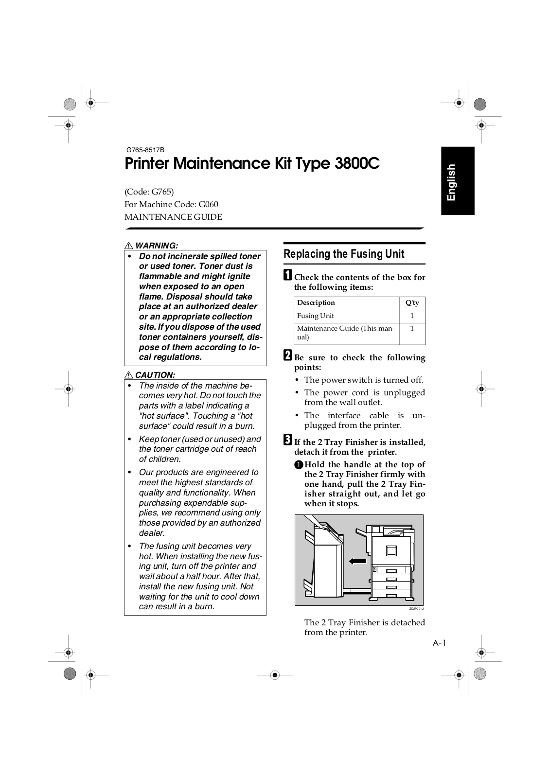 Ricoh 3800C Series Maintenance Manual