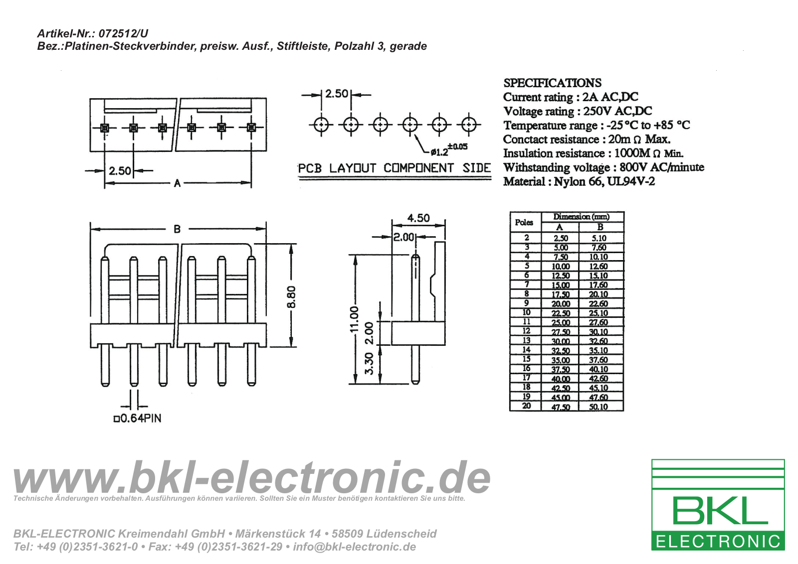 BKL PS 25/3U W Datasheet - ManualMachine.com