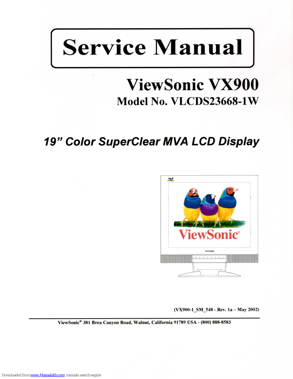 ViewSonic VLCDS23668-1W Service Manual