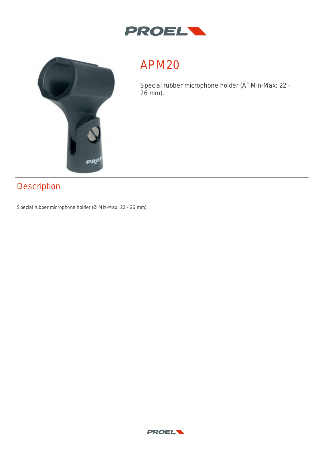 PROEL APM20 TECHNICAL SPECIFICATIONS - ManualMachine.com