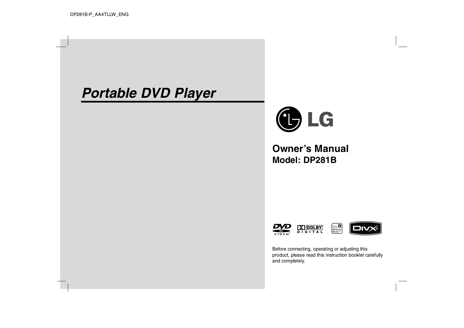 Lg DP281B Owners Manual
