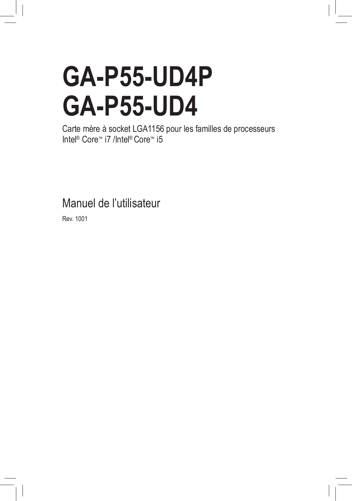 GIGABYTE GA-P55-UD4, GA-P55-UD4P User Manual