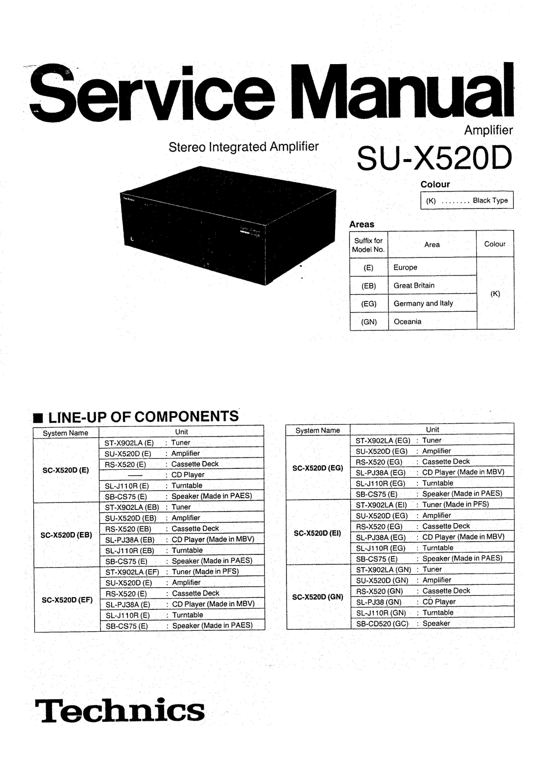Technics SU-X520D Service Manual