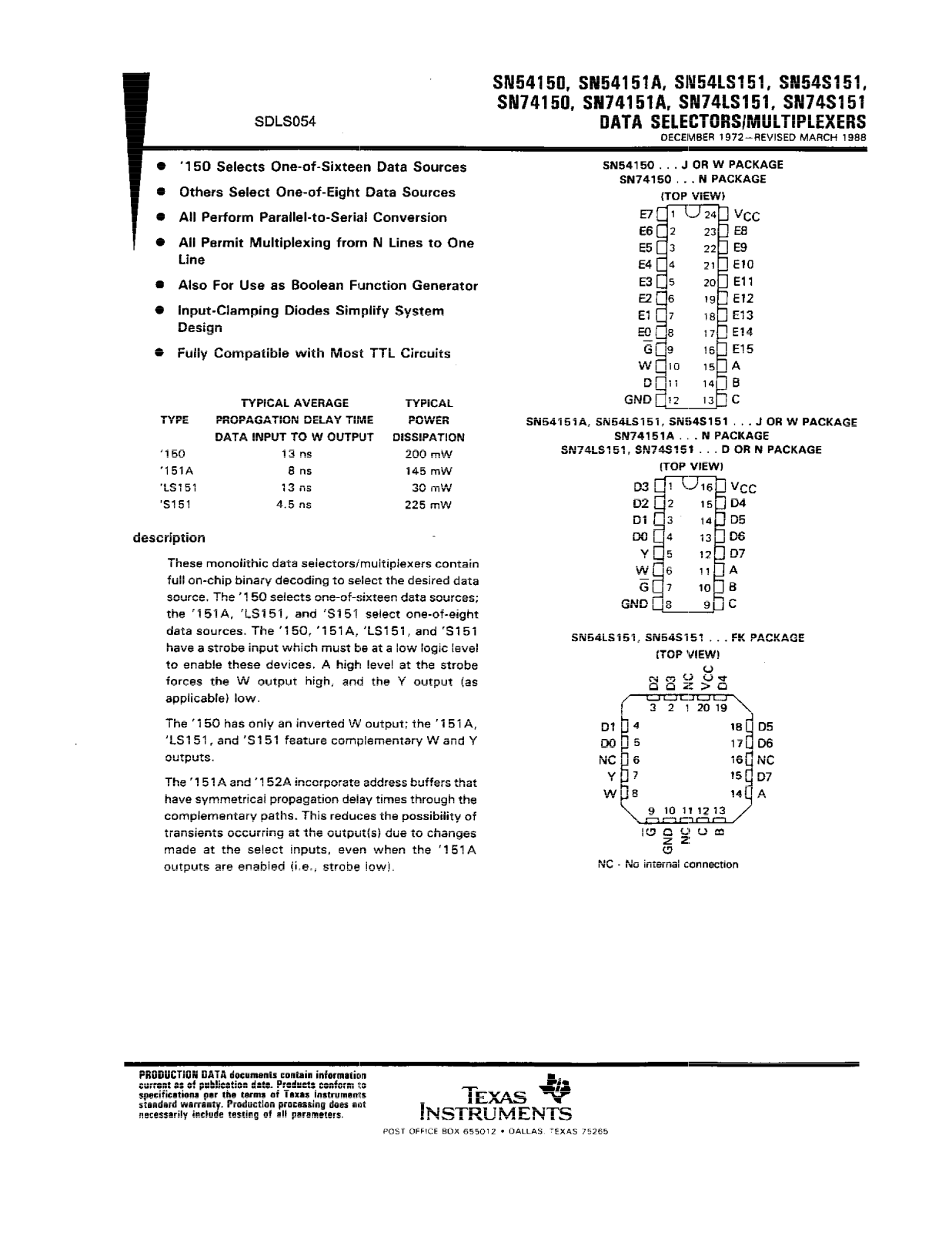 Datasheet JM38510-30901BFA, JM38510-30901BEA, JM38510-30901B2A, JM38510-07901BFA, JM38510-07901BEA Datasheet (Texas Instruments) - ManualMachine.com