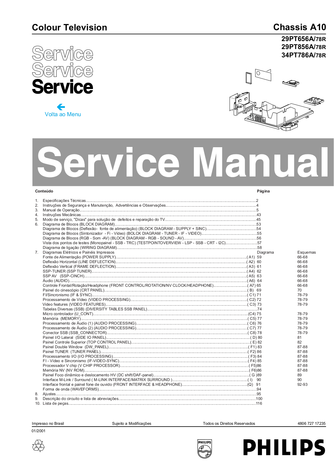 PHILIPS 29PT656A, 29PT856A, 34PT786A, 29PT678R, 29PT878R Service Manual