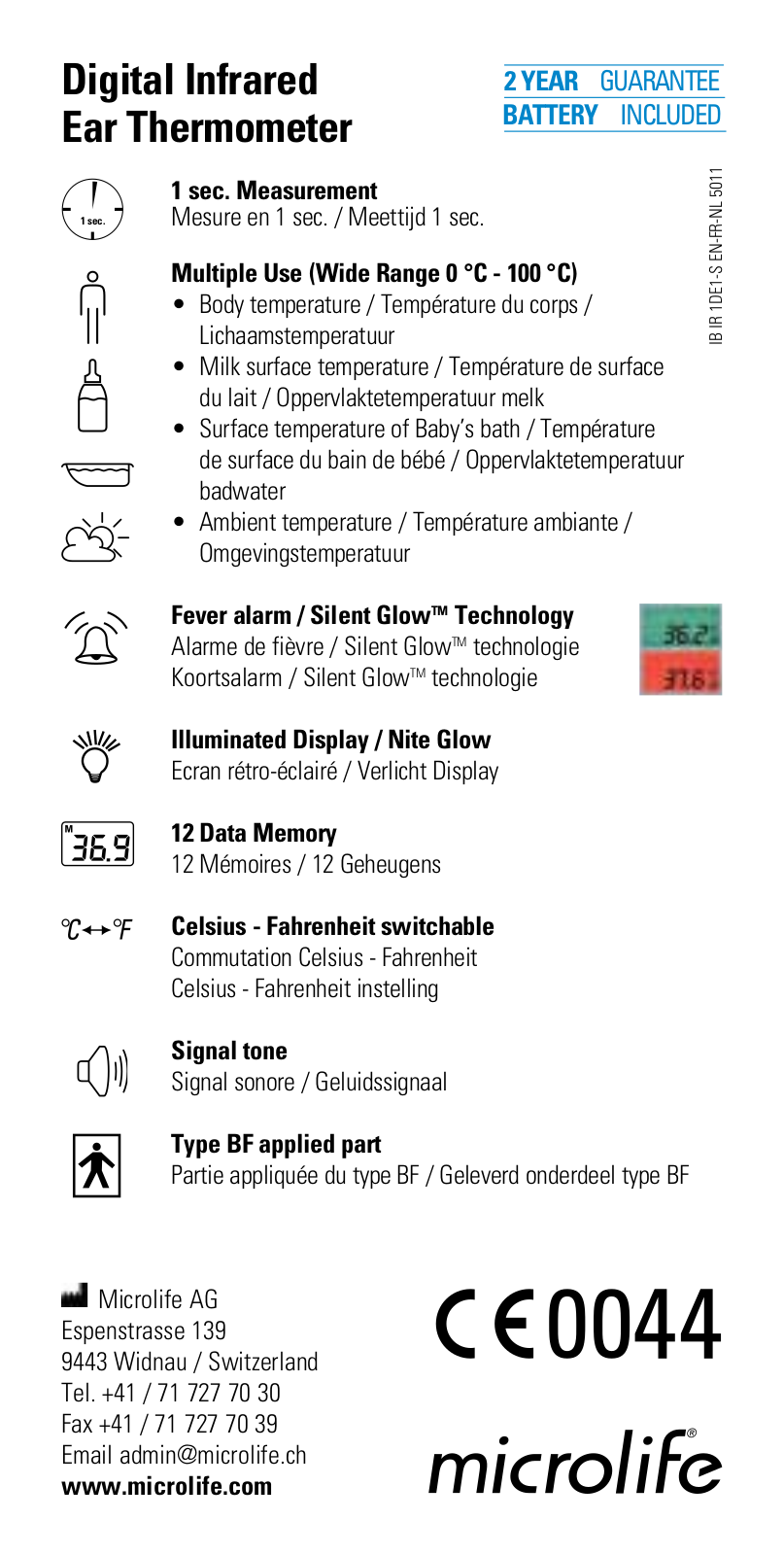 Microlife IR 1DE1 Navigation Manual