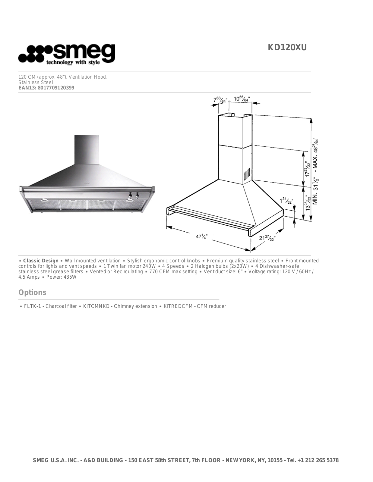 Smeg KD120XU User Manual