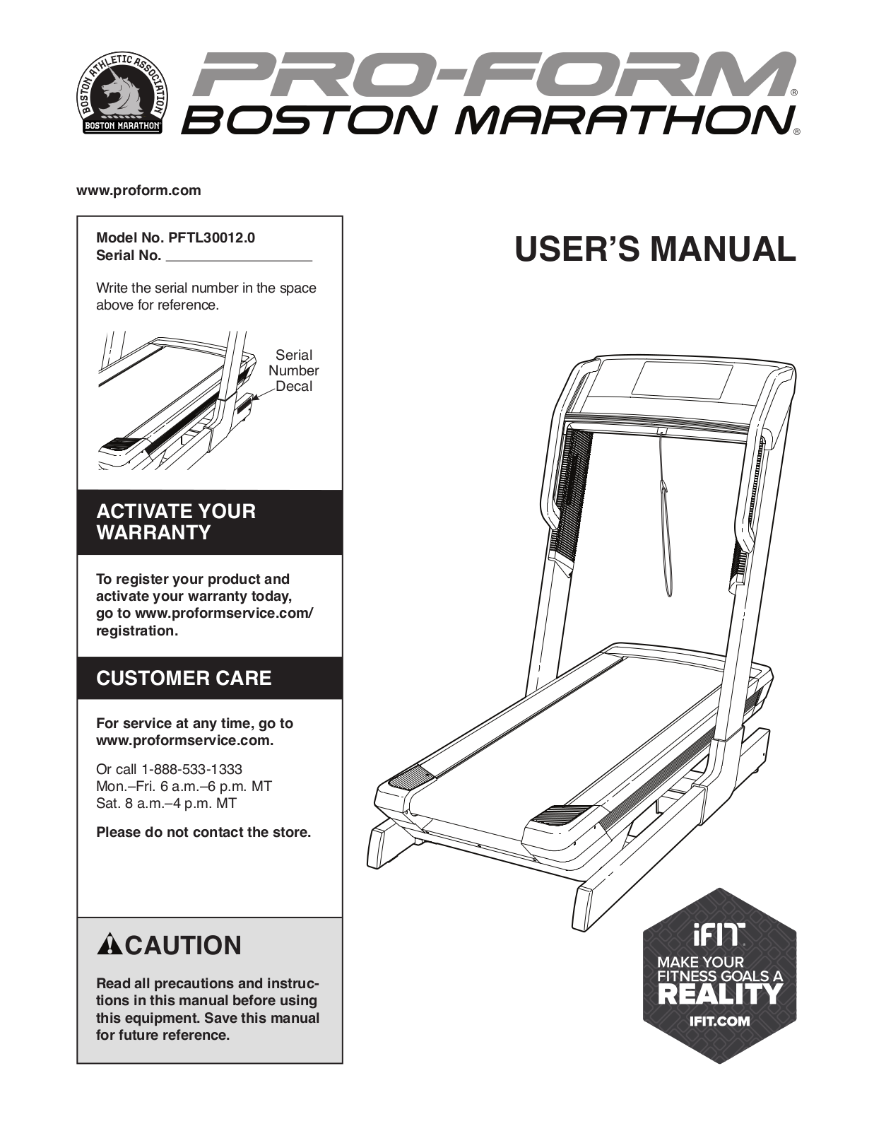 Pro-Form PFTL30012 User Manual