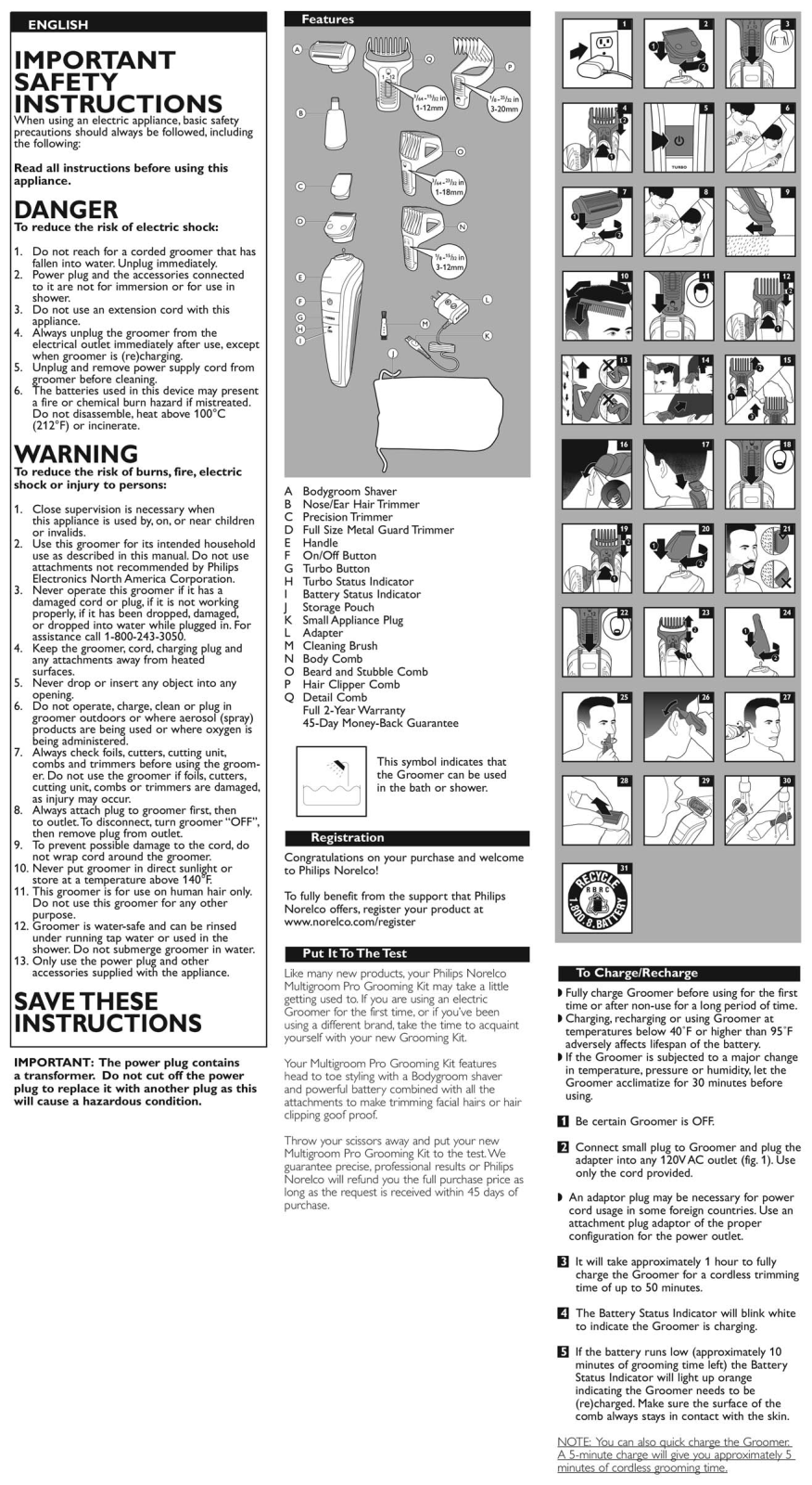 Philips QG3390/42 User manual