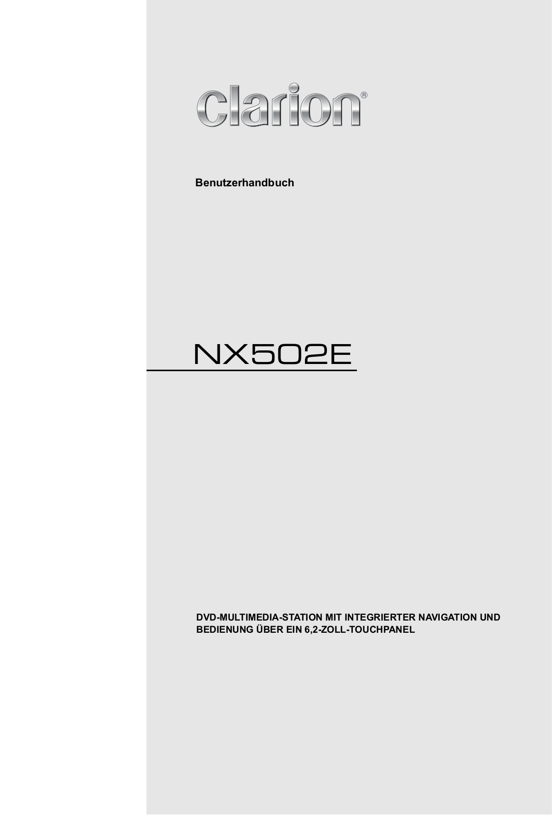 Clarion NX502E Owner`s Manual