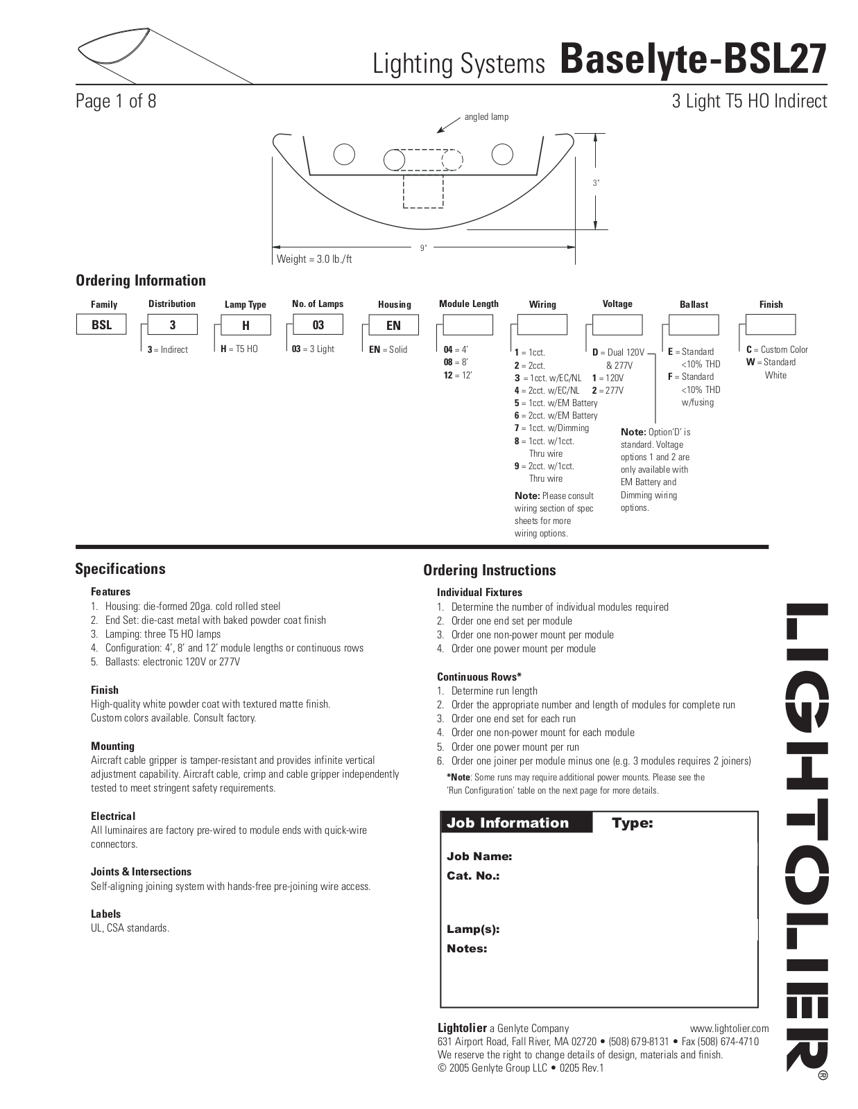 Lightolier BSL27 User Manual