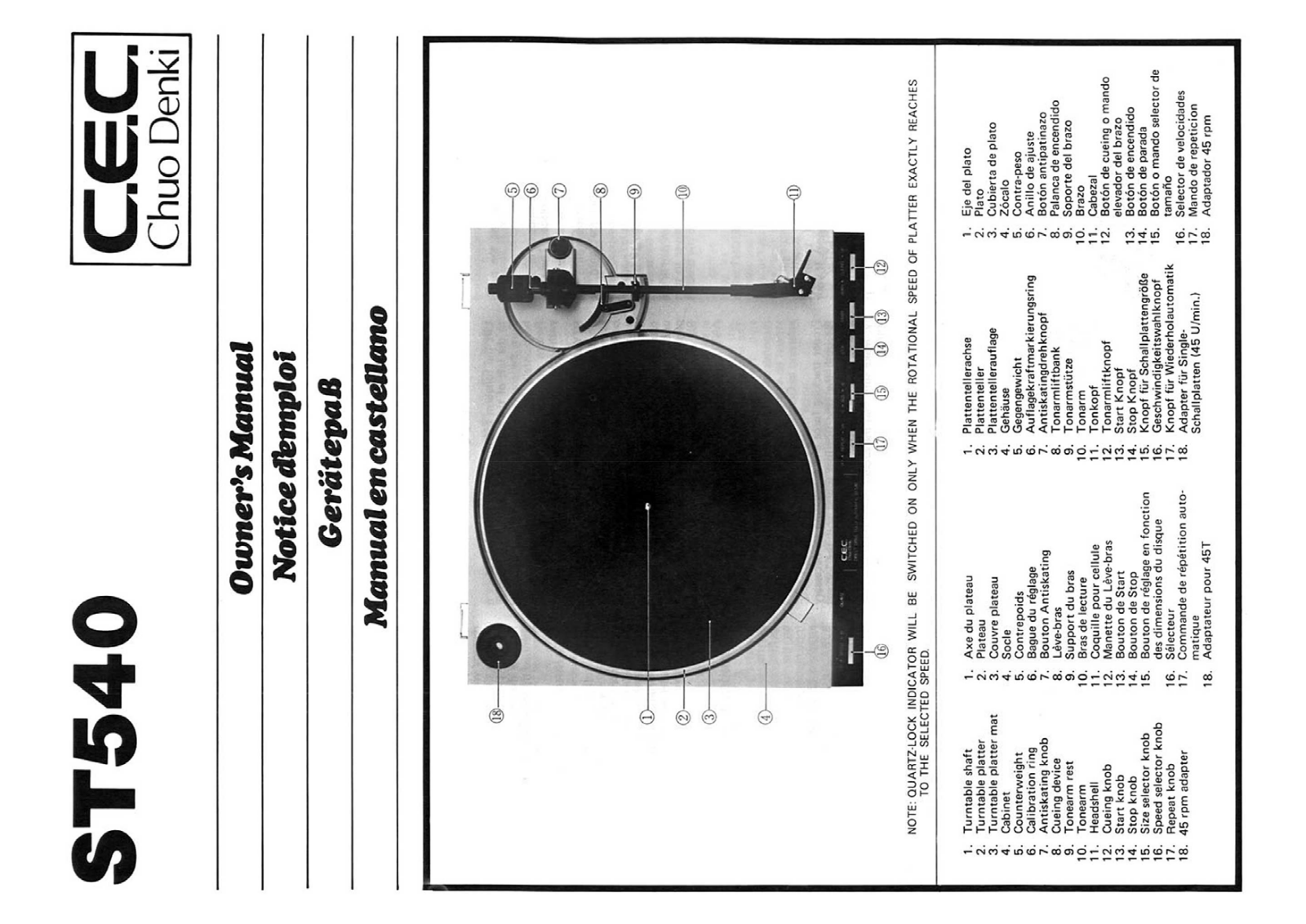 Cec ST-540 Owners Manual