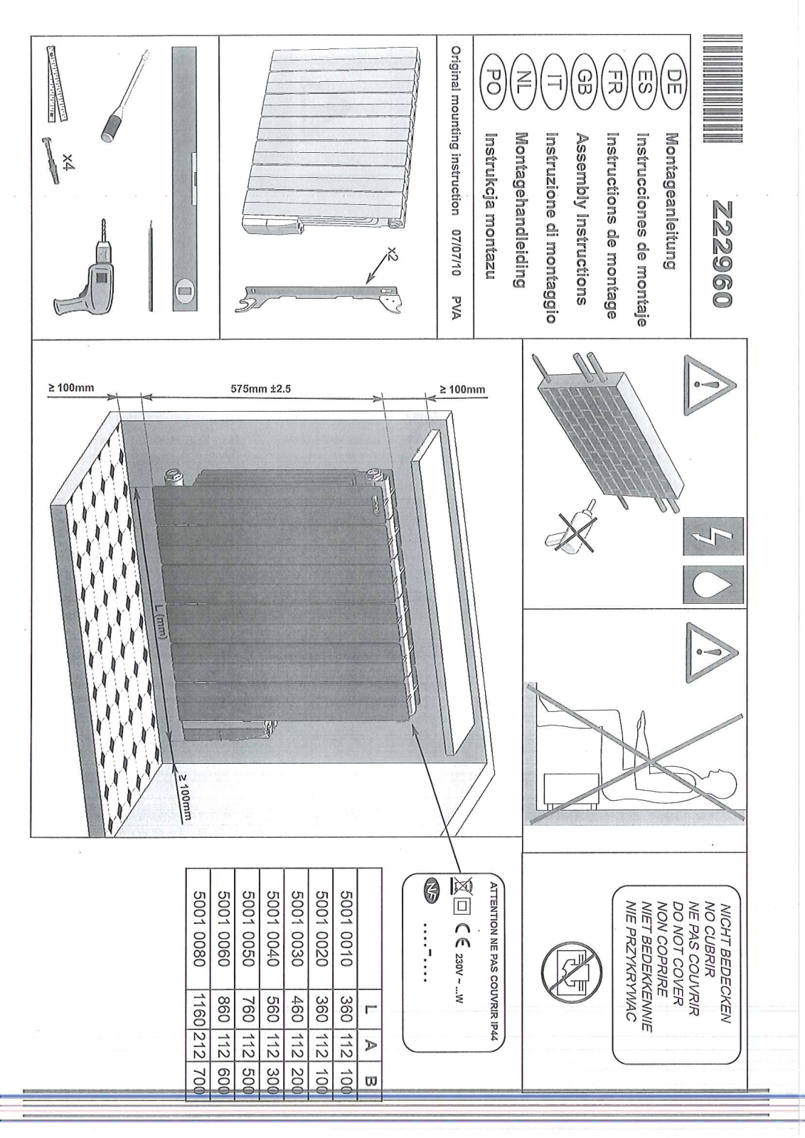 ACOVA COTONA User Manual