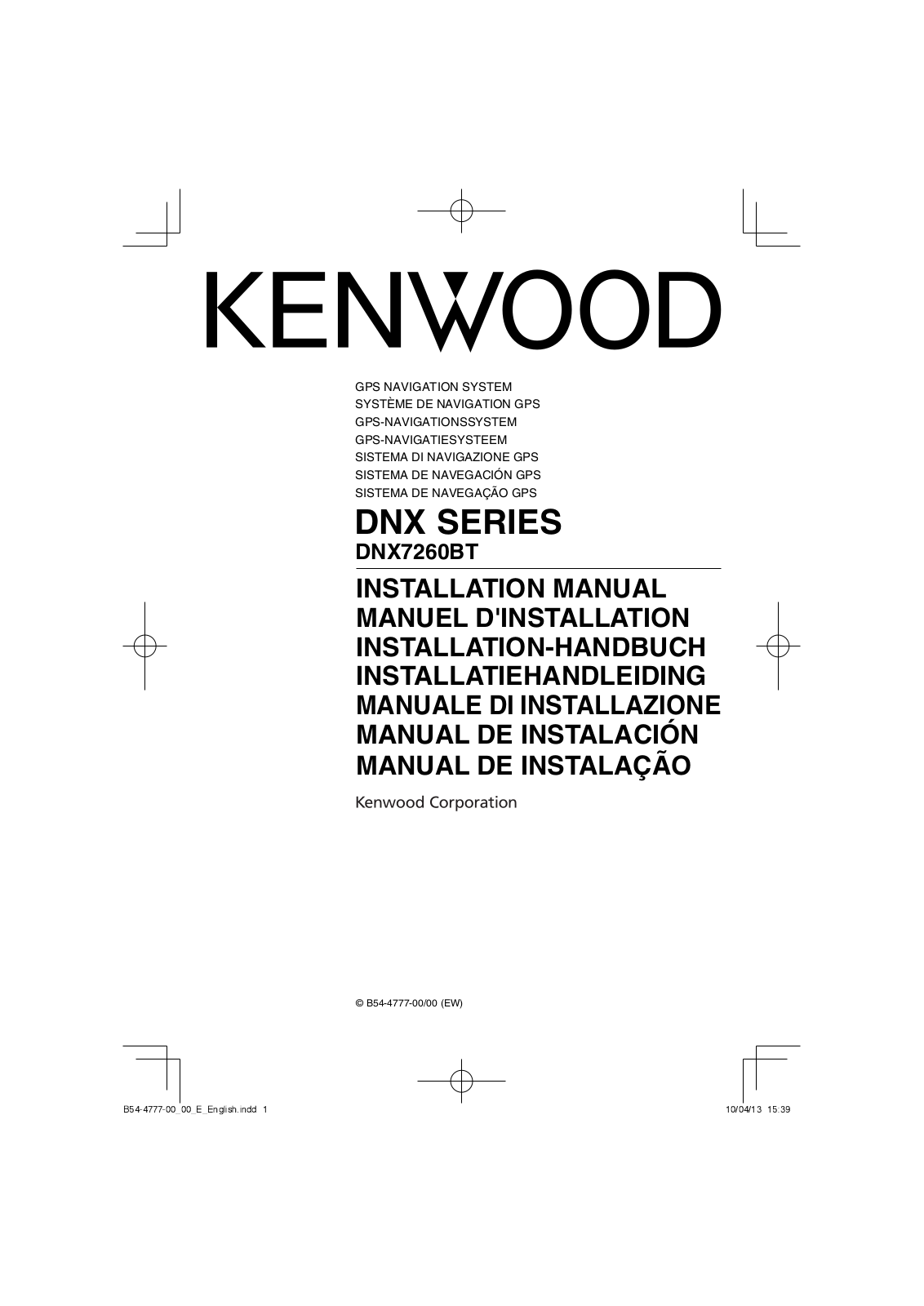 Kenwood DNX 7260 BT Installation Guide