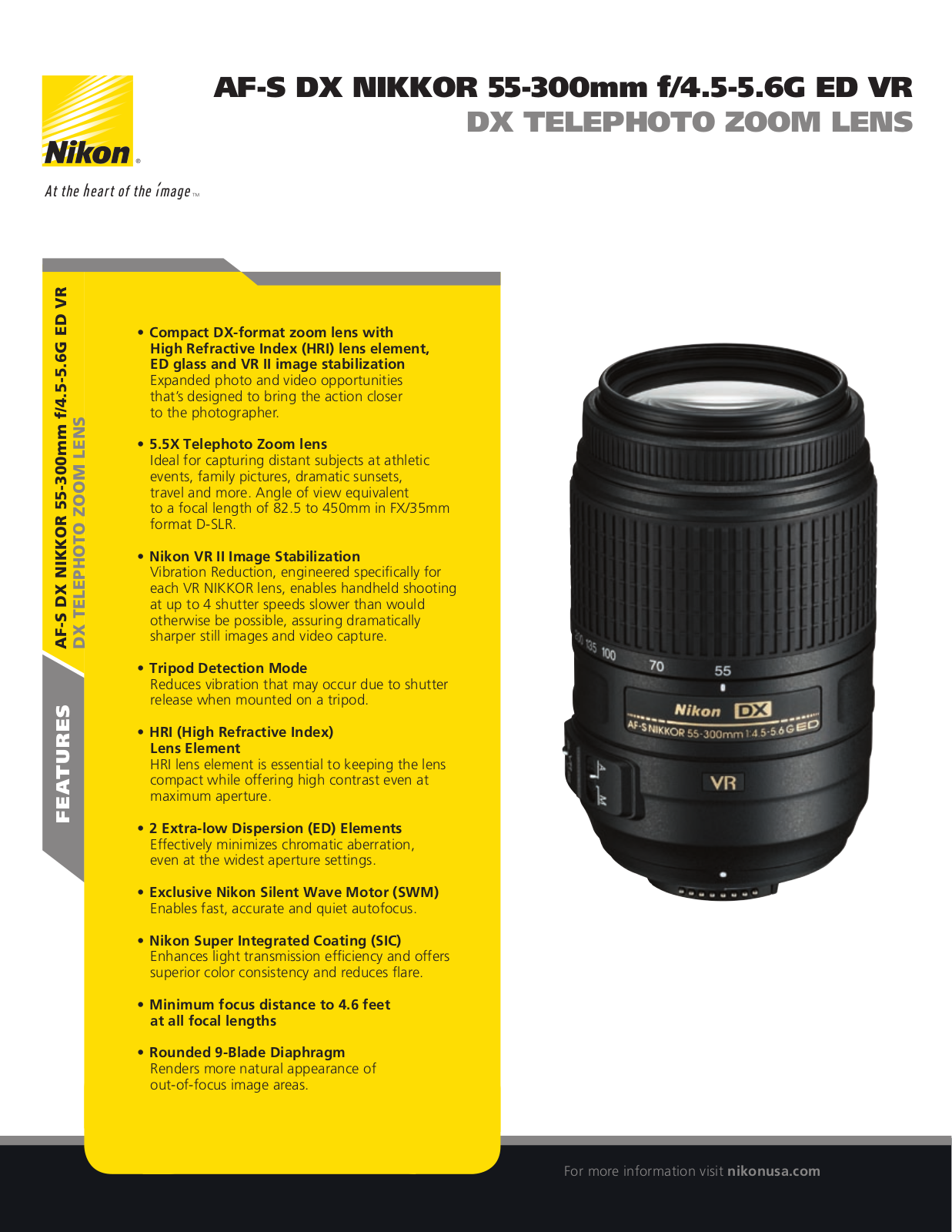 Nikon AF-S DX NIKKOR 55-300mm f/4.5-5.6G ED VR User Manual