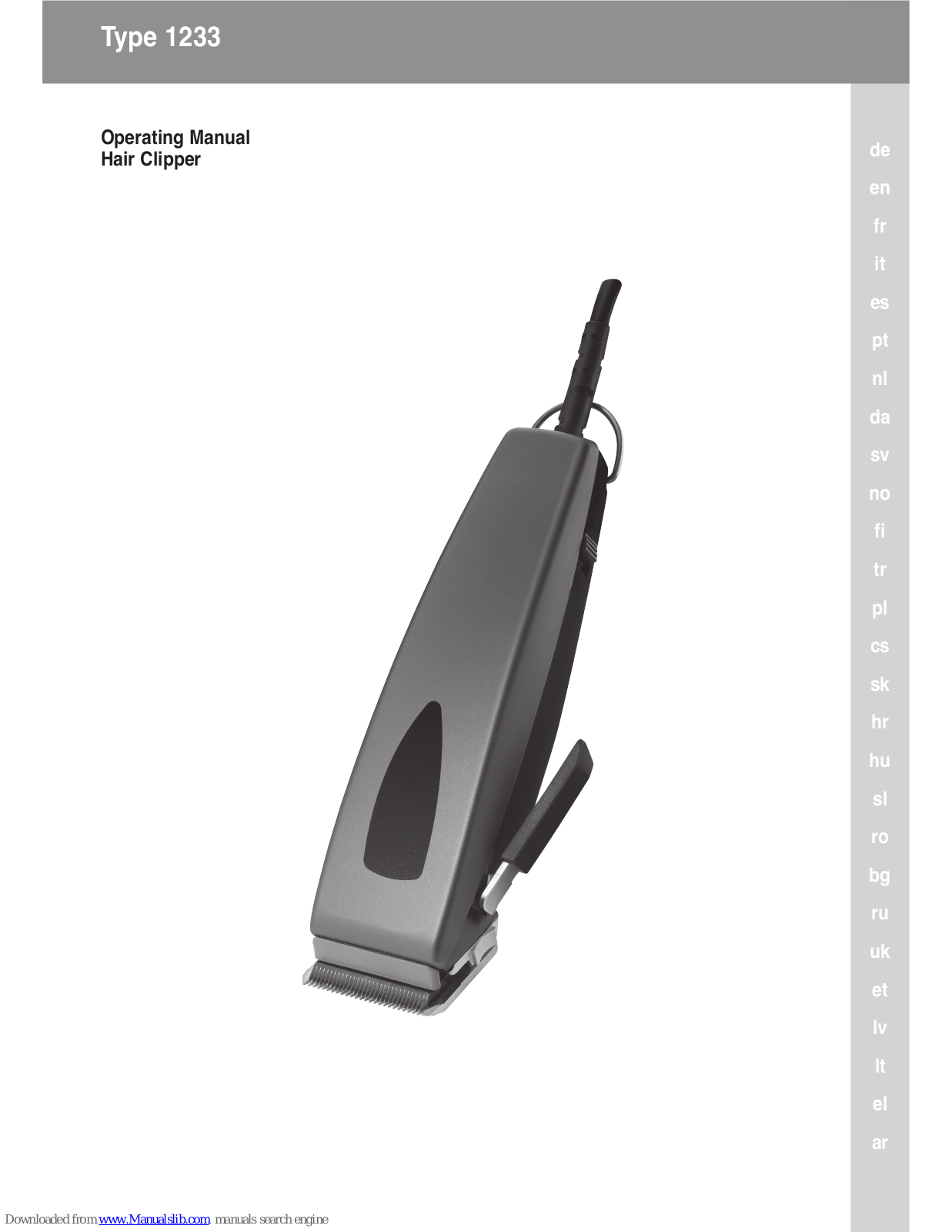 Moser 1233 Operating Manual