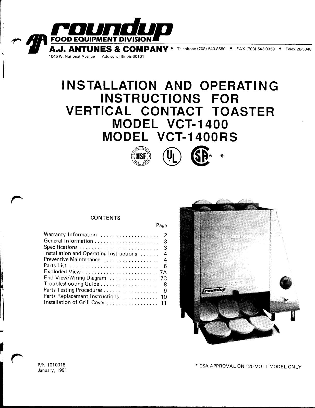 Antunes VCT-1400 Installation Manual