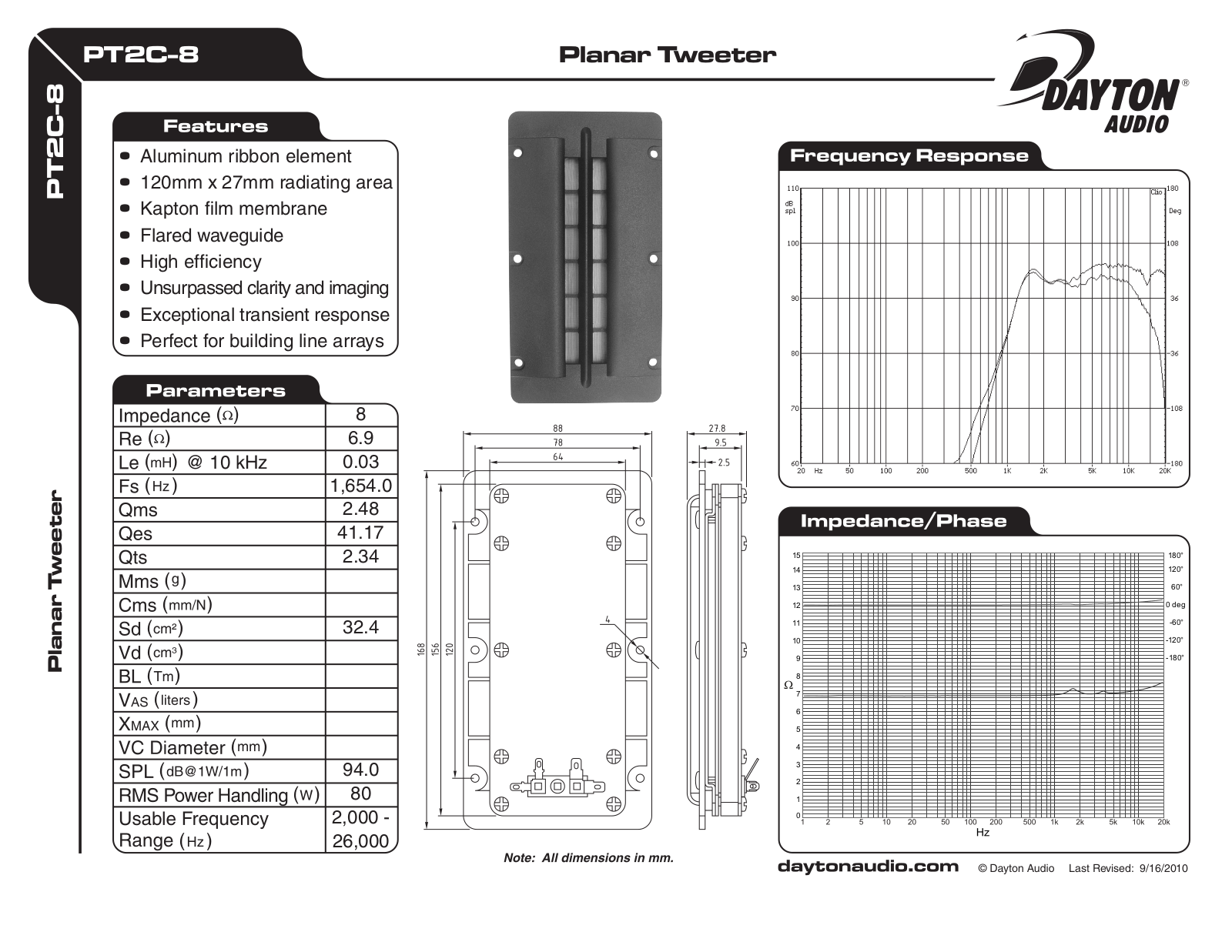 Dayton PT2C-8 User Manual