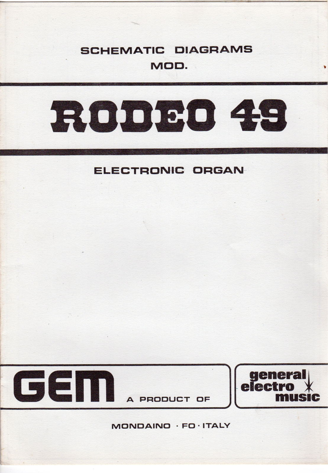 GEM (Generalmusic) Rodeo 49 Schematics