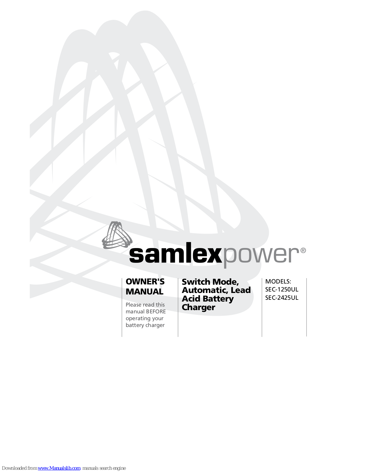 Samlexpower SEC-1250UL, SEC-2425UL Owner's Manual - ManualMachine.com