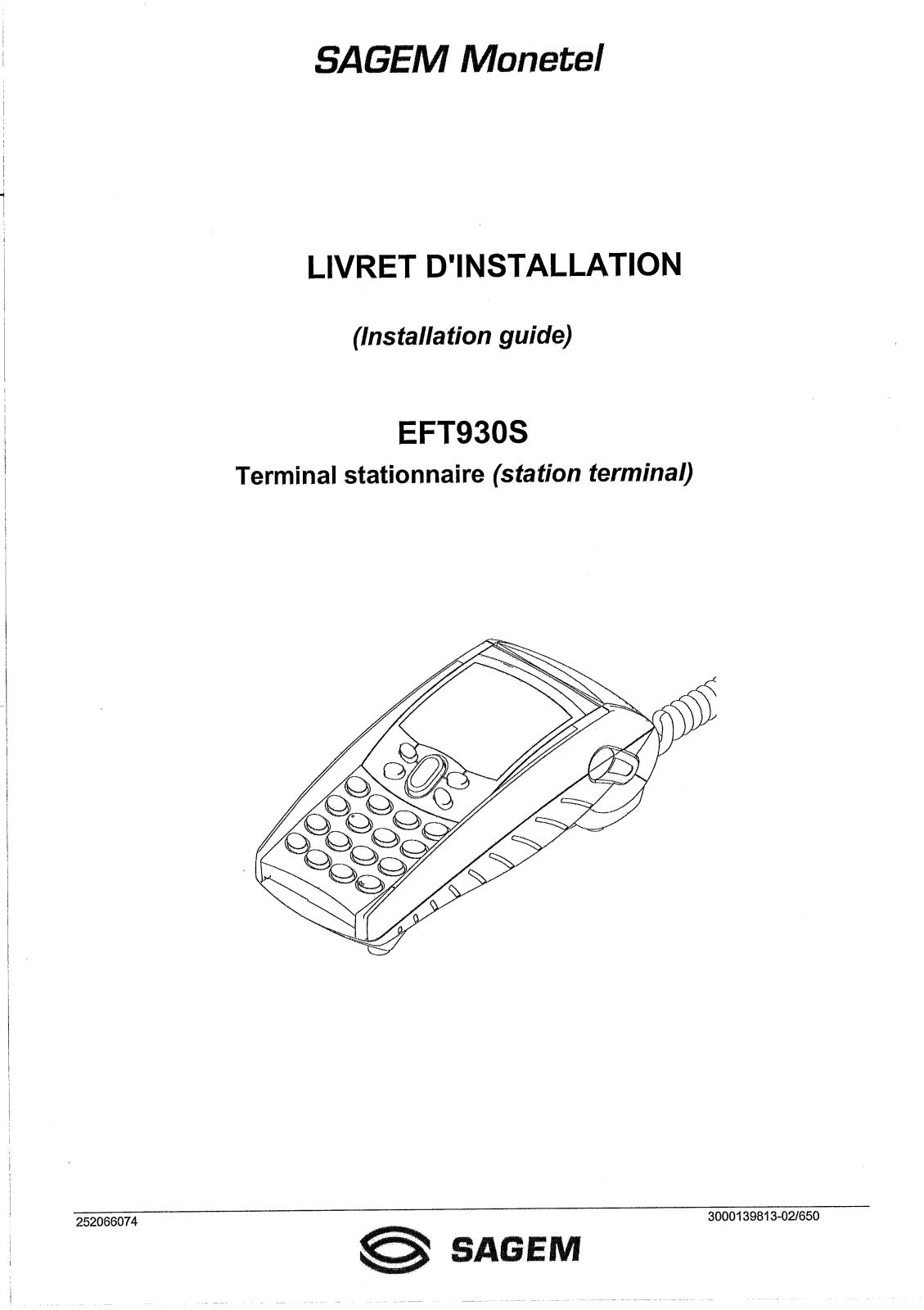 SAGEM Monetel EFT930SE User Manual