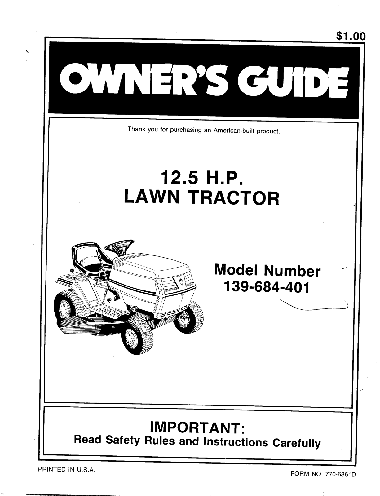 Bolens 139-684-401 User Manual