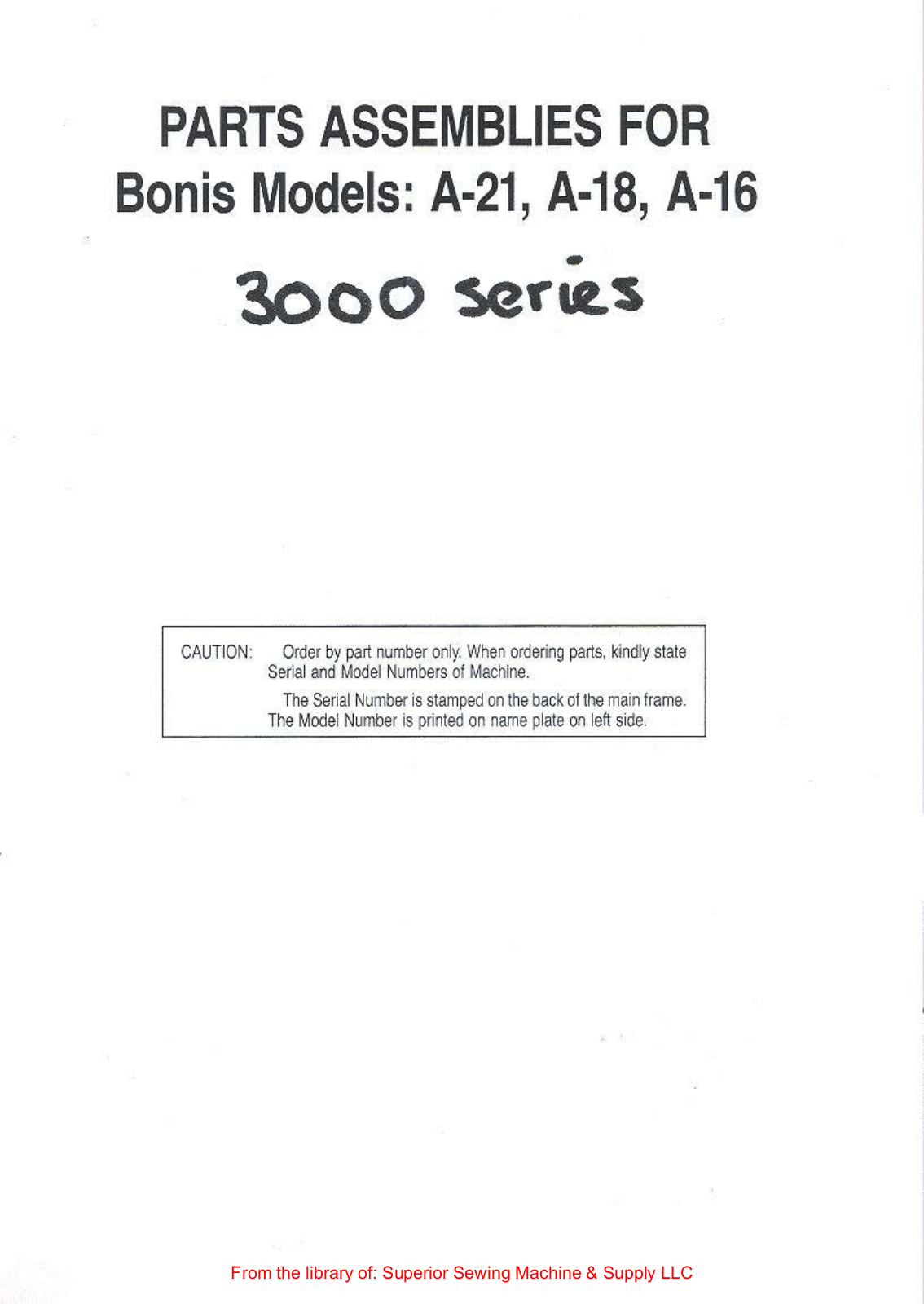 Bonis A-21, A-18, A-16 User Manual - ManualMachine.com