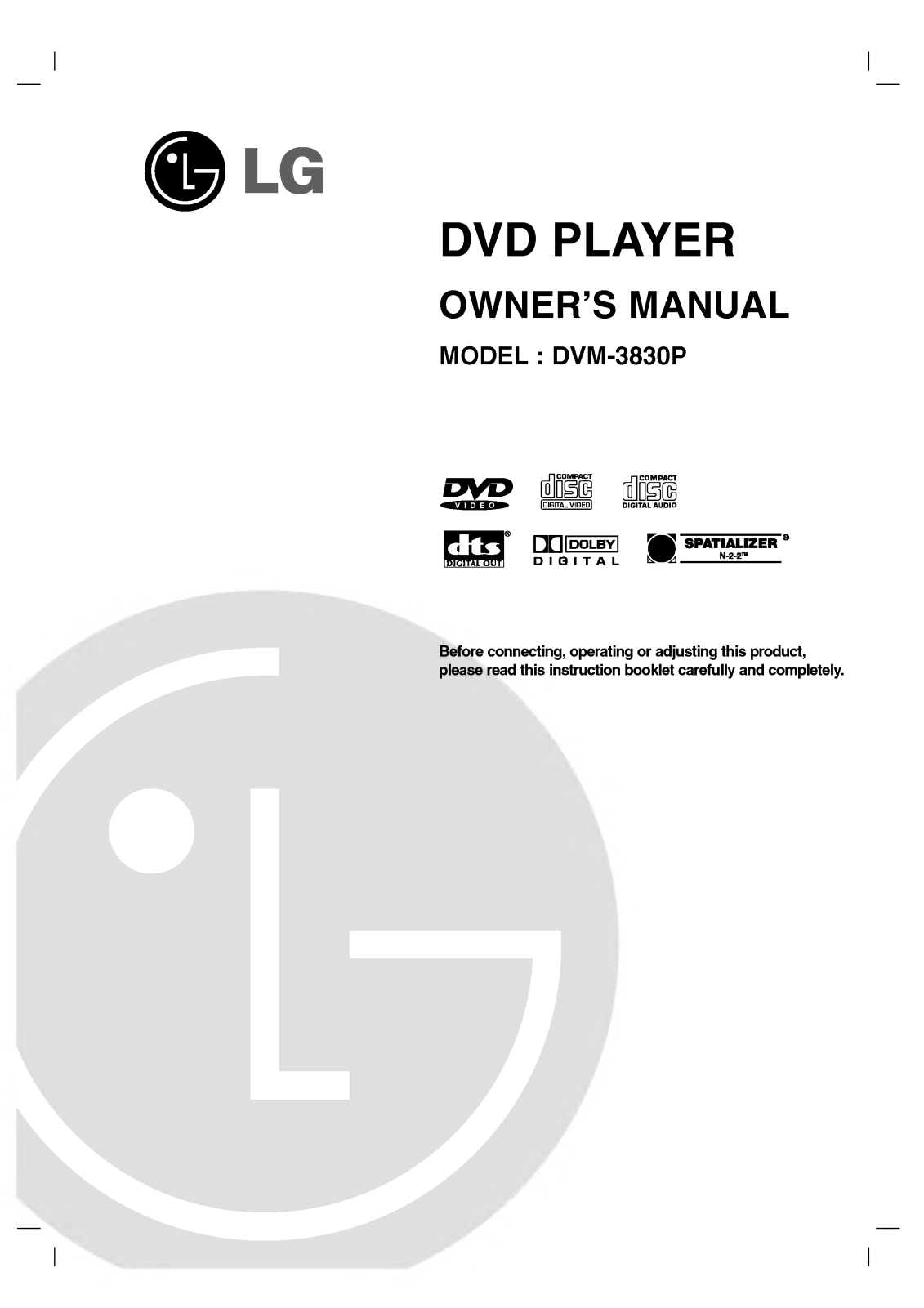 LG DVM-3830P User Manual