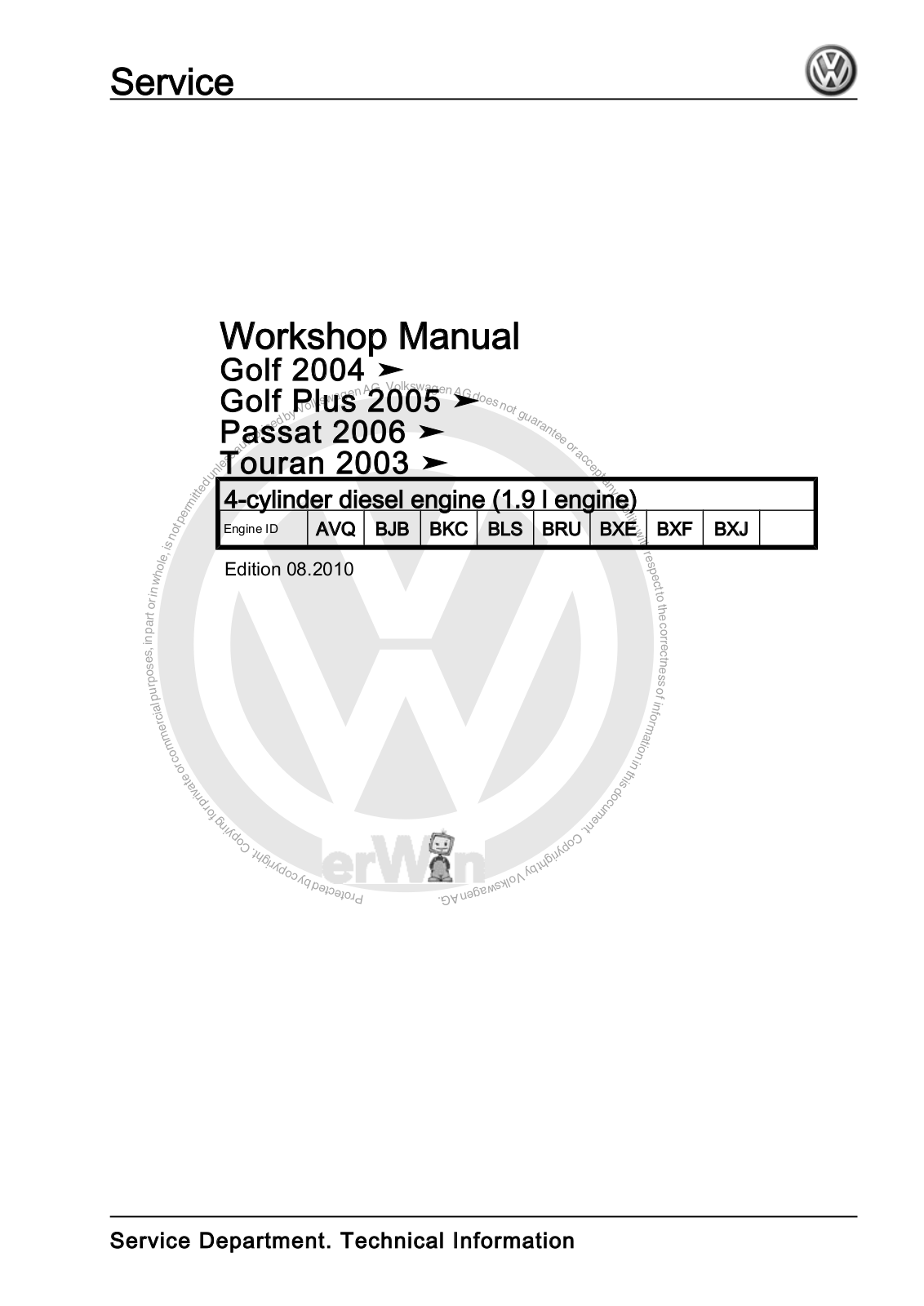 Volkswagen Golf 2004 User Manual