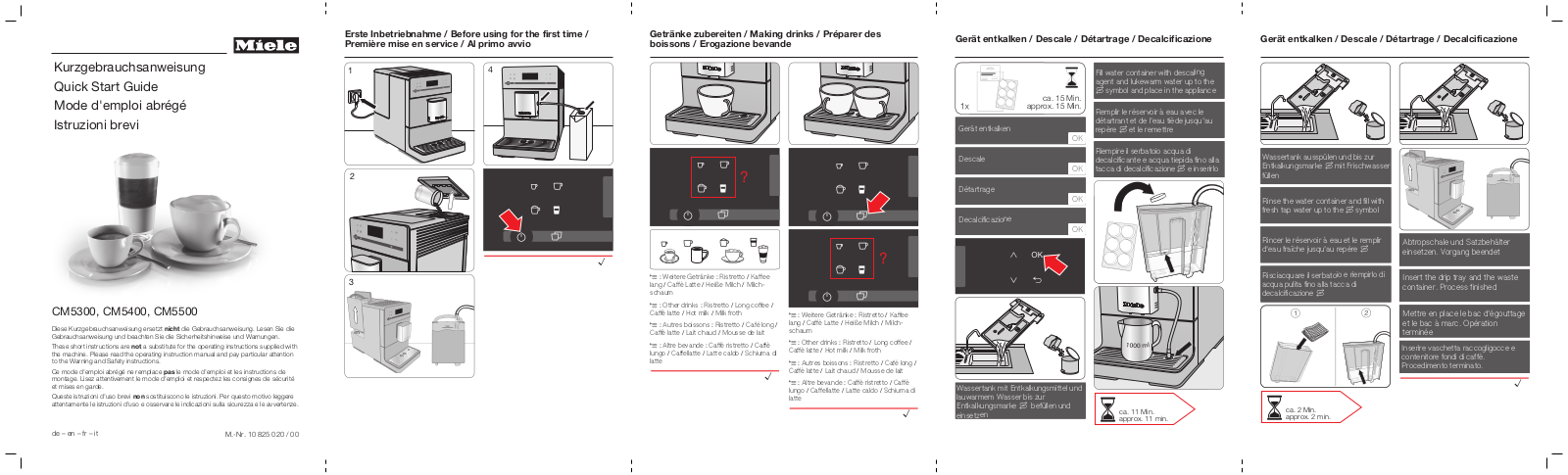 Miele CM 5500 operation manual