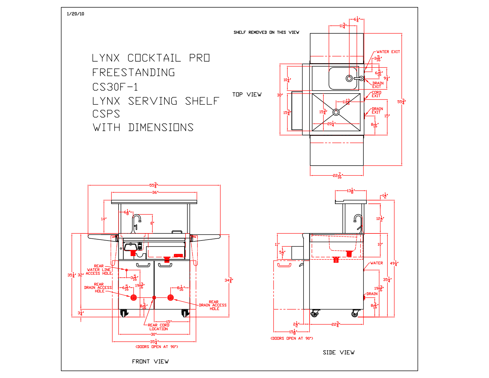 Lynx LCS30F-1 Dimensions Sheet