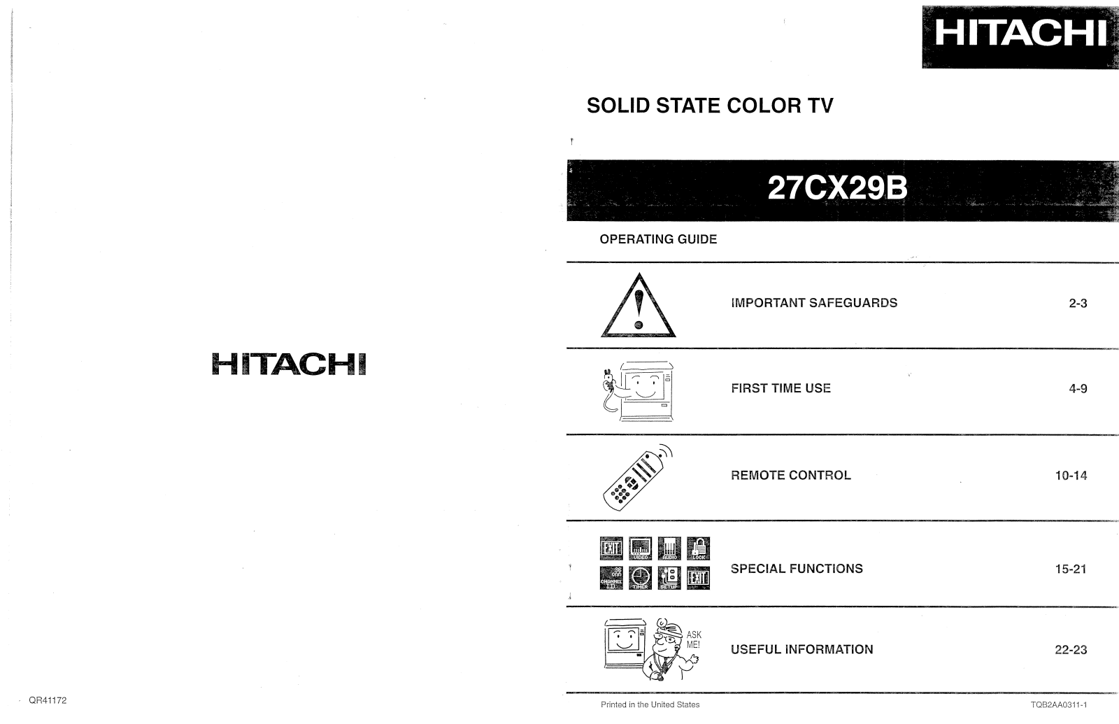 Hitachi 27CX29B User Manual