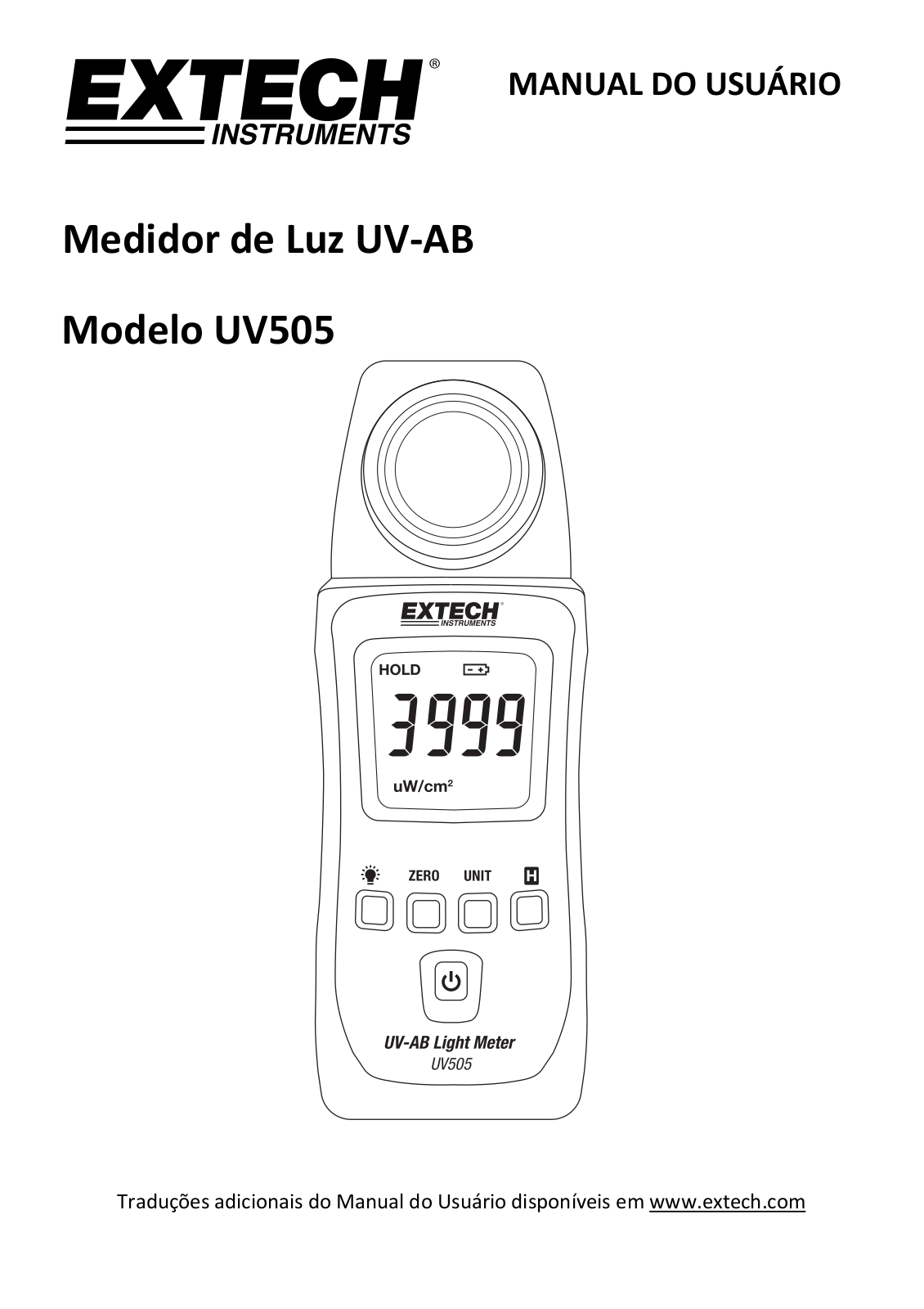 Extech UV505 User guide