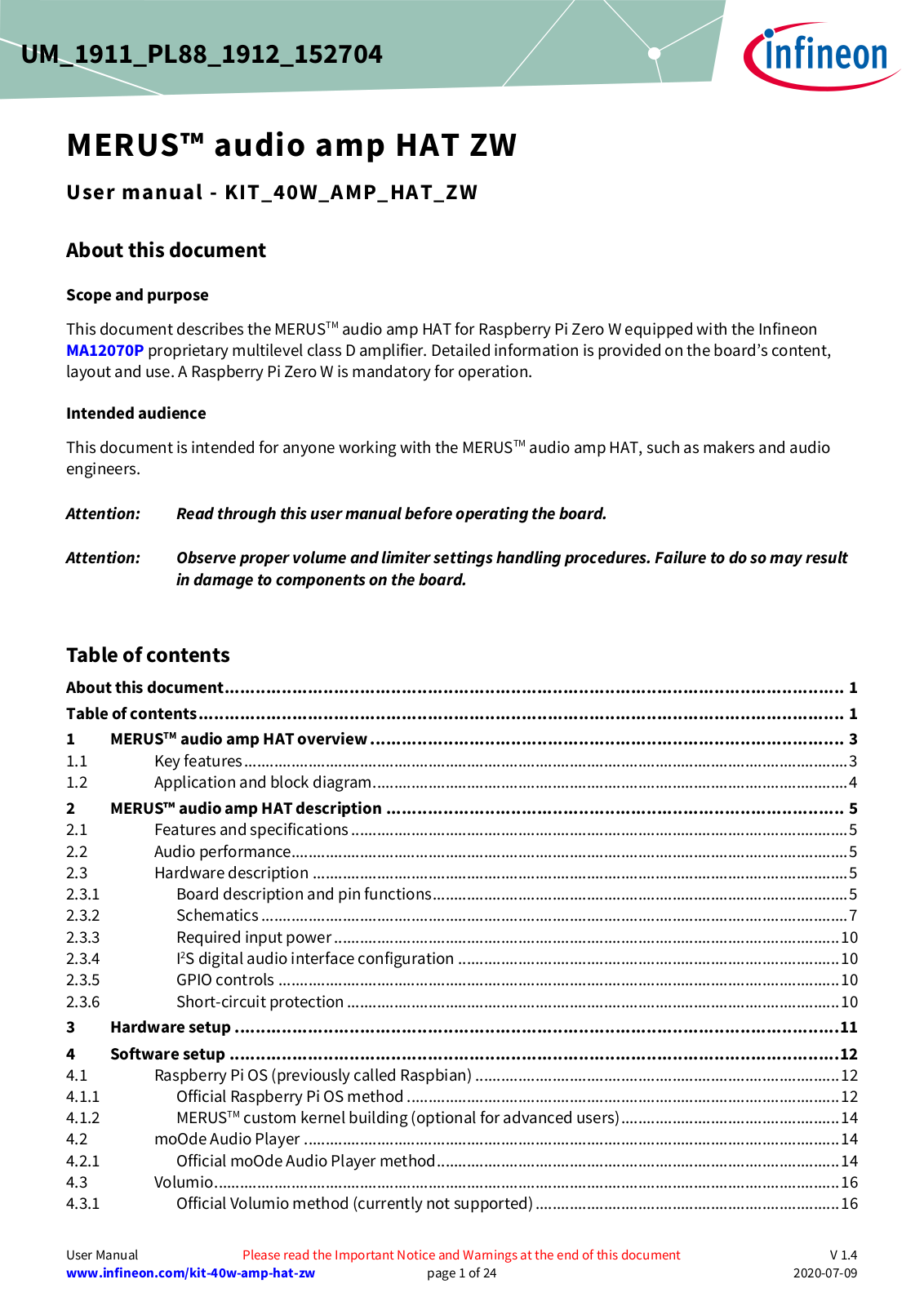 Infineon MERUS User Manual