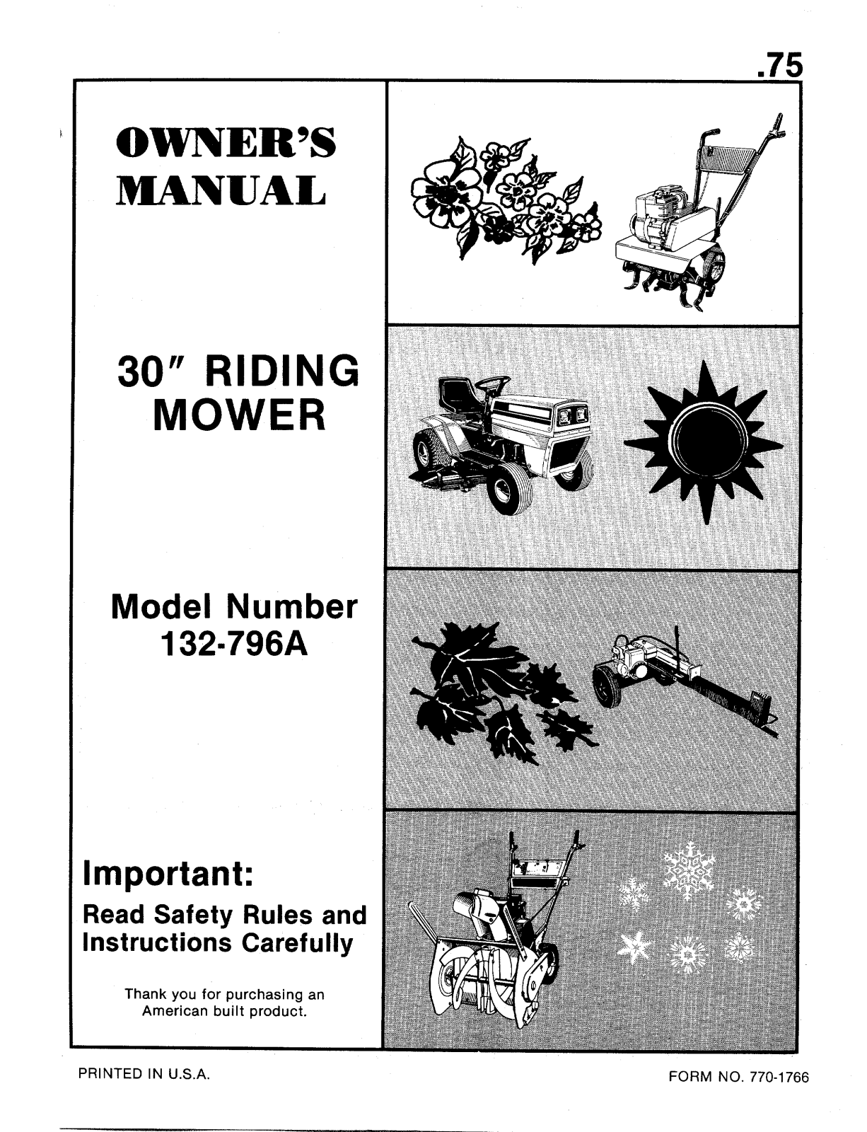 MTD 132-796A User Manual